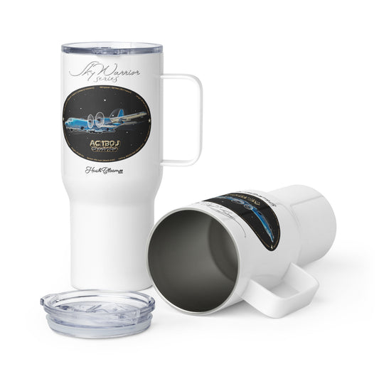 White - AC130J Ghostrider Travel mug with a handle