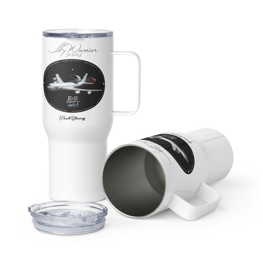 White - E3 Sentry Travel mug with a handle