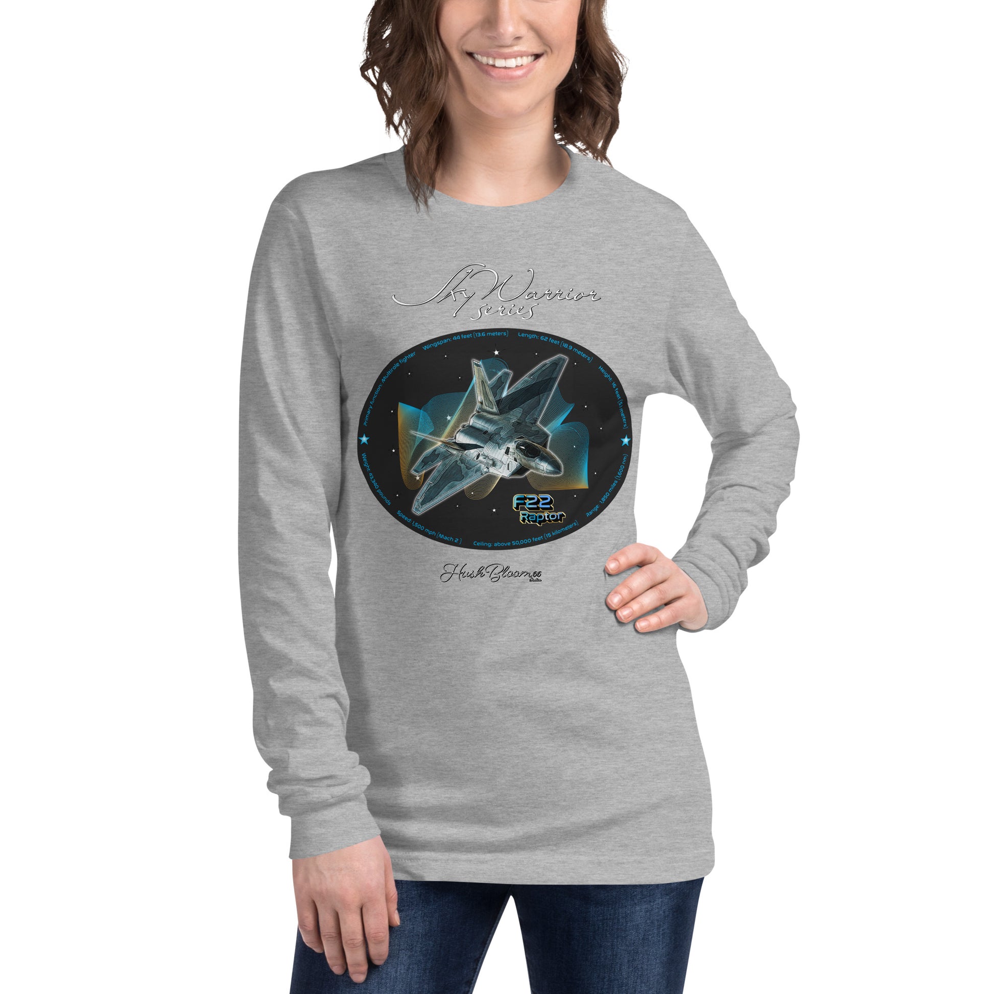 Athletic Heather - F22 Raptor Women’s Long Sleeve Tee