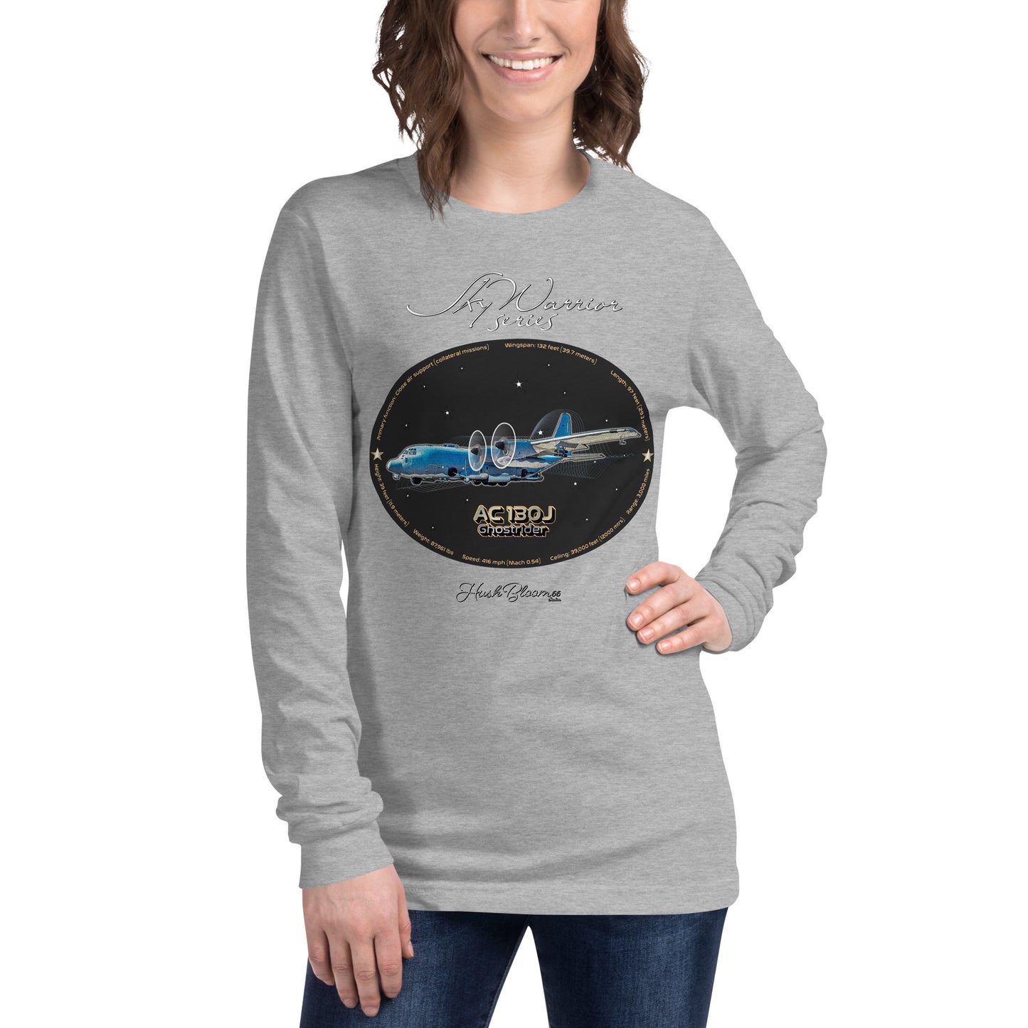 Athletic Heather - AC130J Ghostrider Women’s Long Sleeve Tee