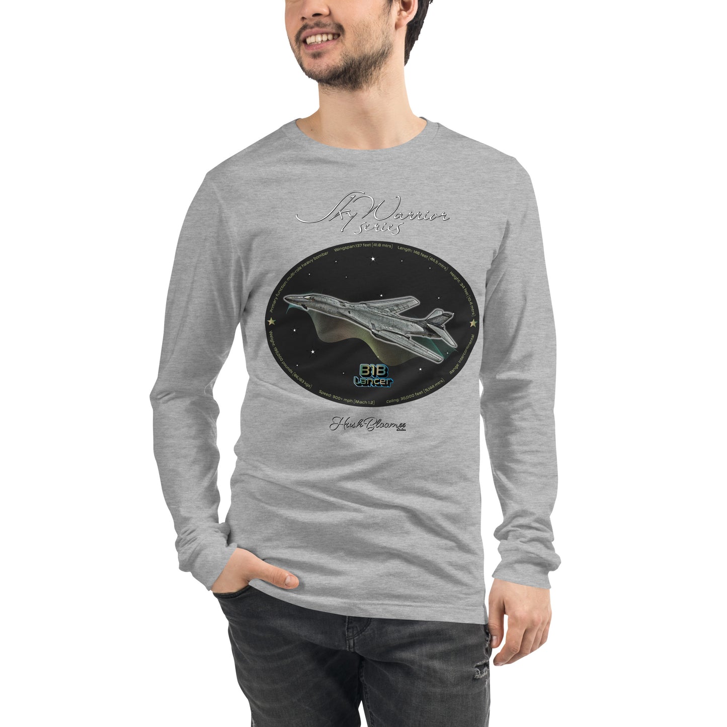 Athletic Heather - B1B Lancer Men’s Long Sleeve Tee