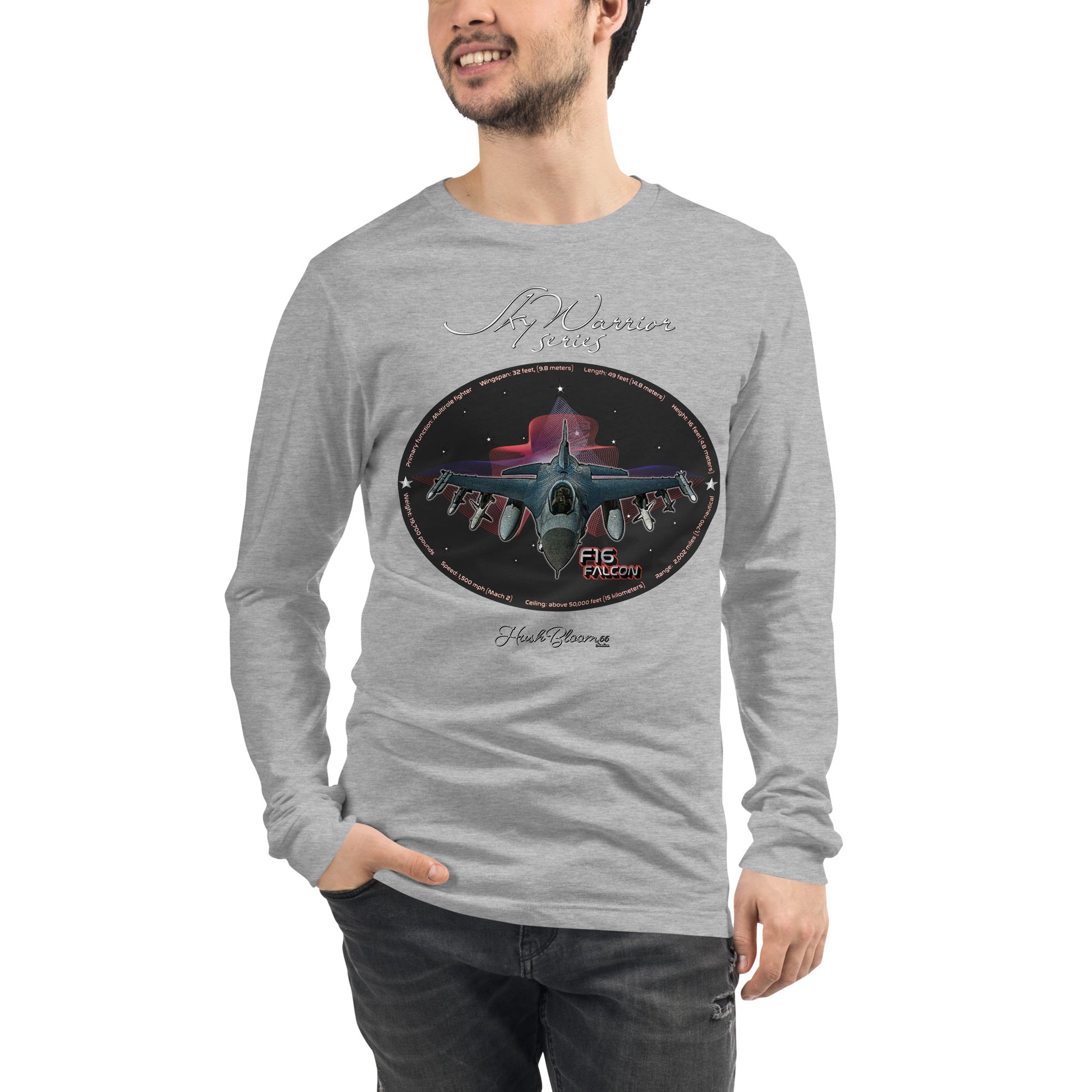 Athletic Heather - F16 Falcon Men’s Long Sleeve Tee