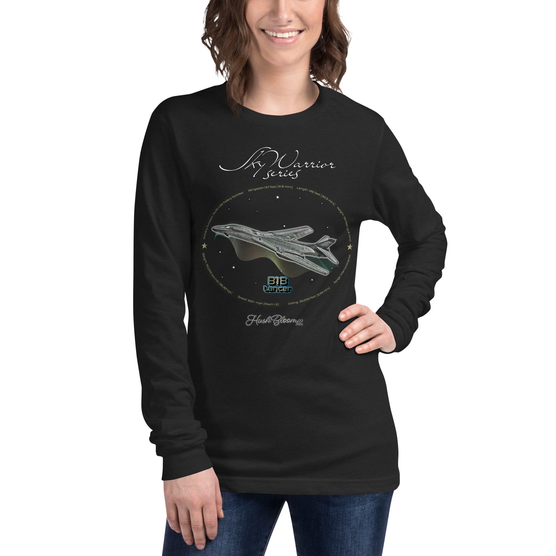 Black Heather - B1B Lancer Women’s Long Sleeve Tee