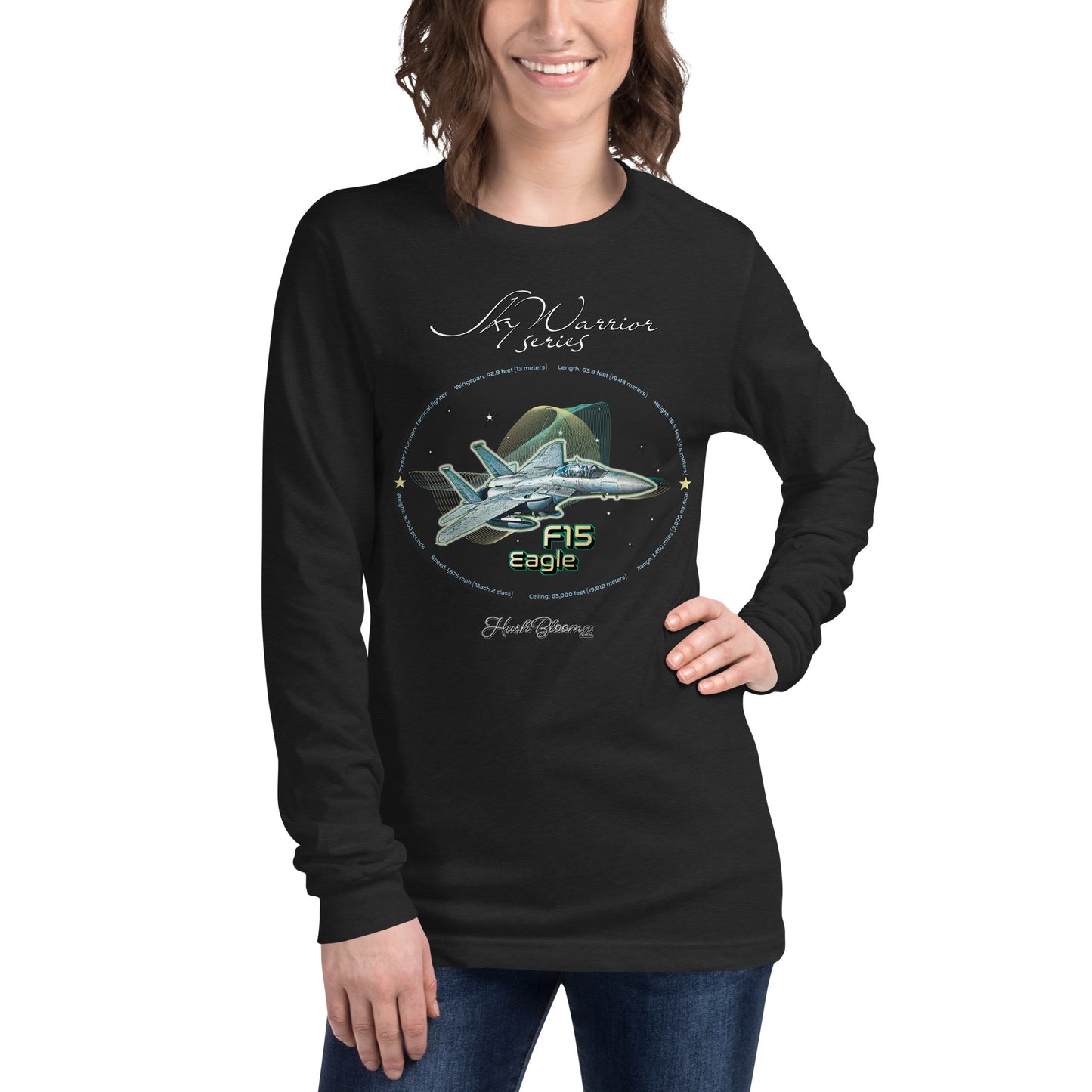 Black Heather - F15 Eagle Women’s Long Sleeve Tee