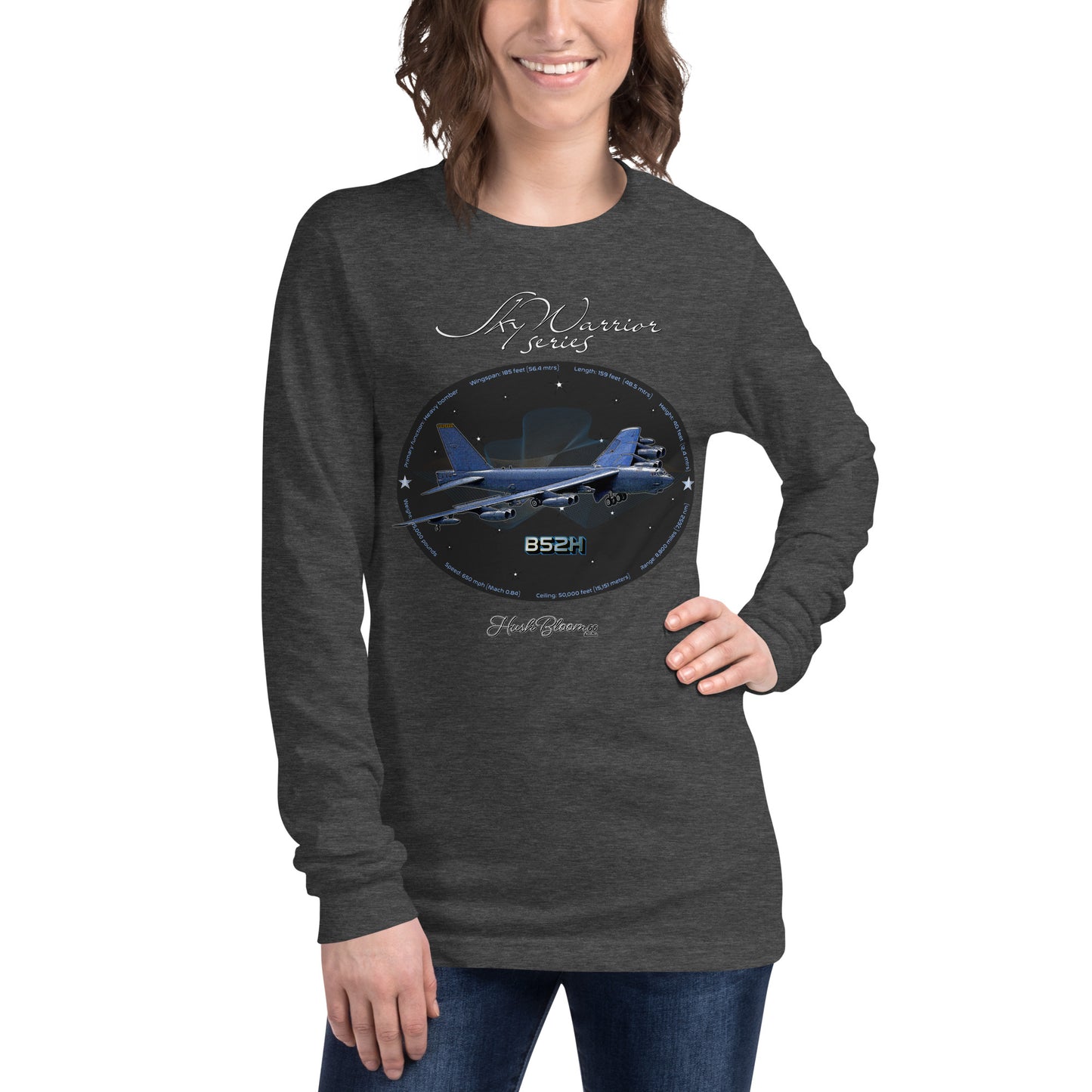 Dark Grey Heather - B52H Stratofortress Women’s Long Sleeve Tee