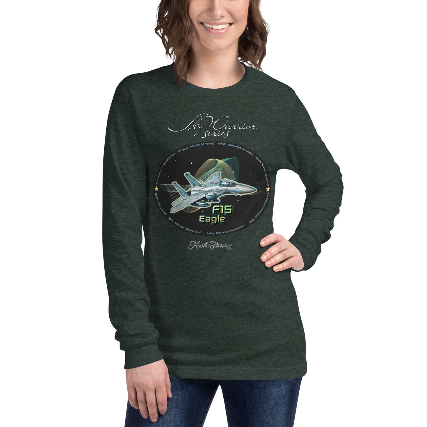 Heather Forest - F15 Eagle Women’s Long Sleeve Tee