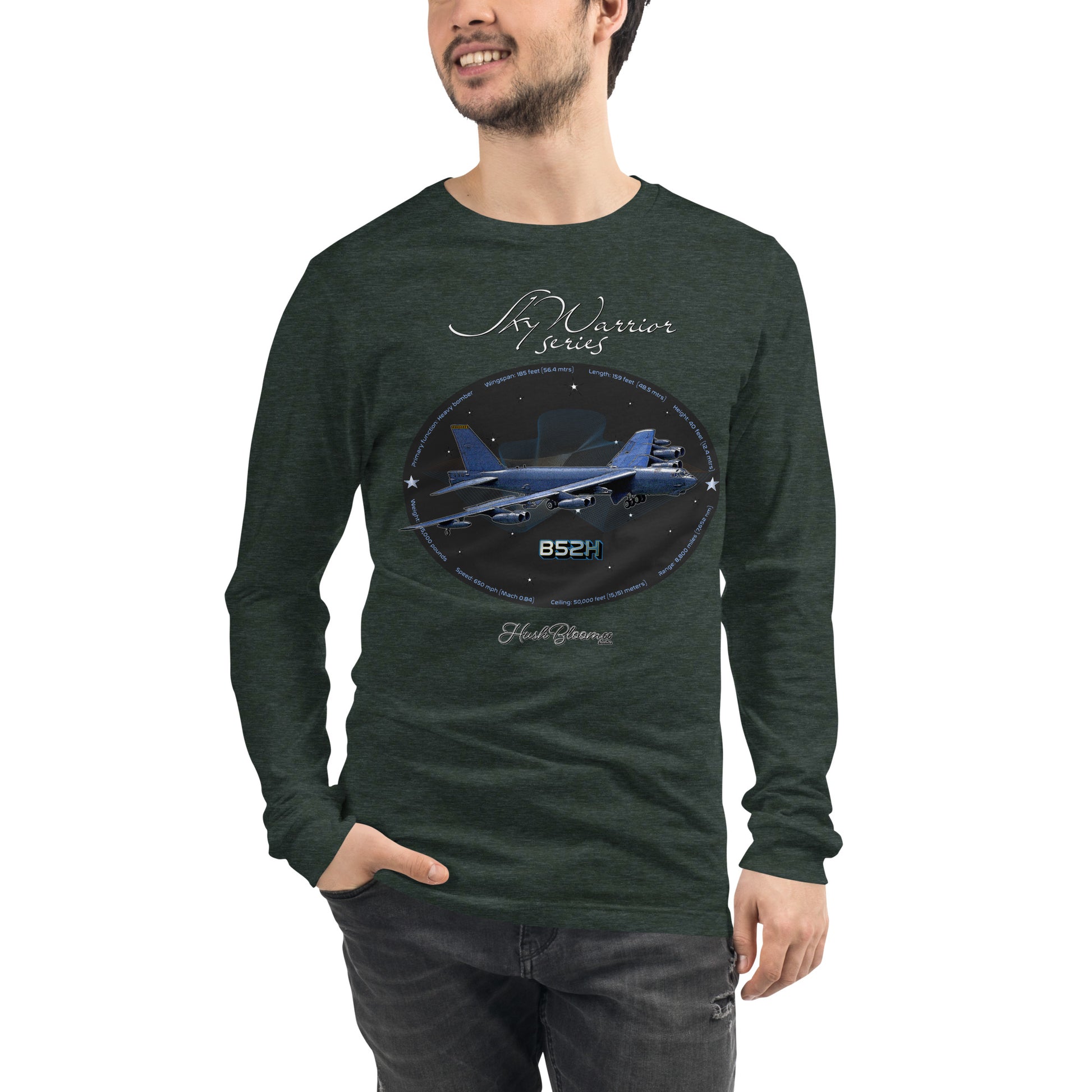 Heather Forest - B52H Stratofortress Men’s Long Sleeve Tee