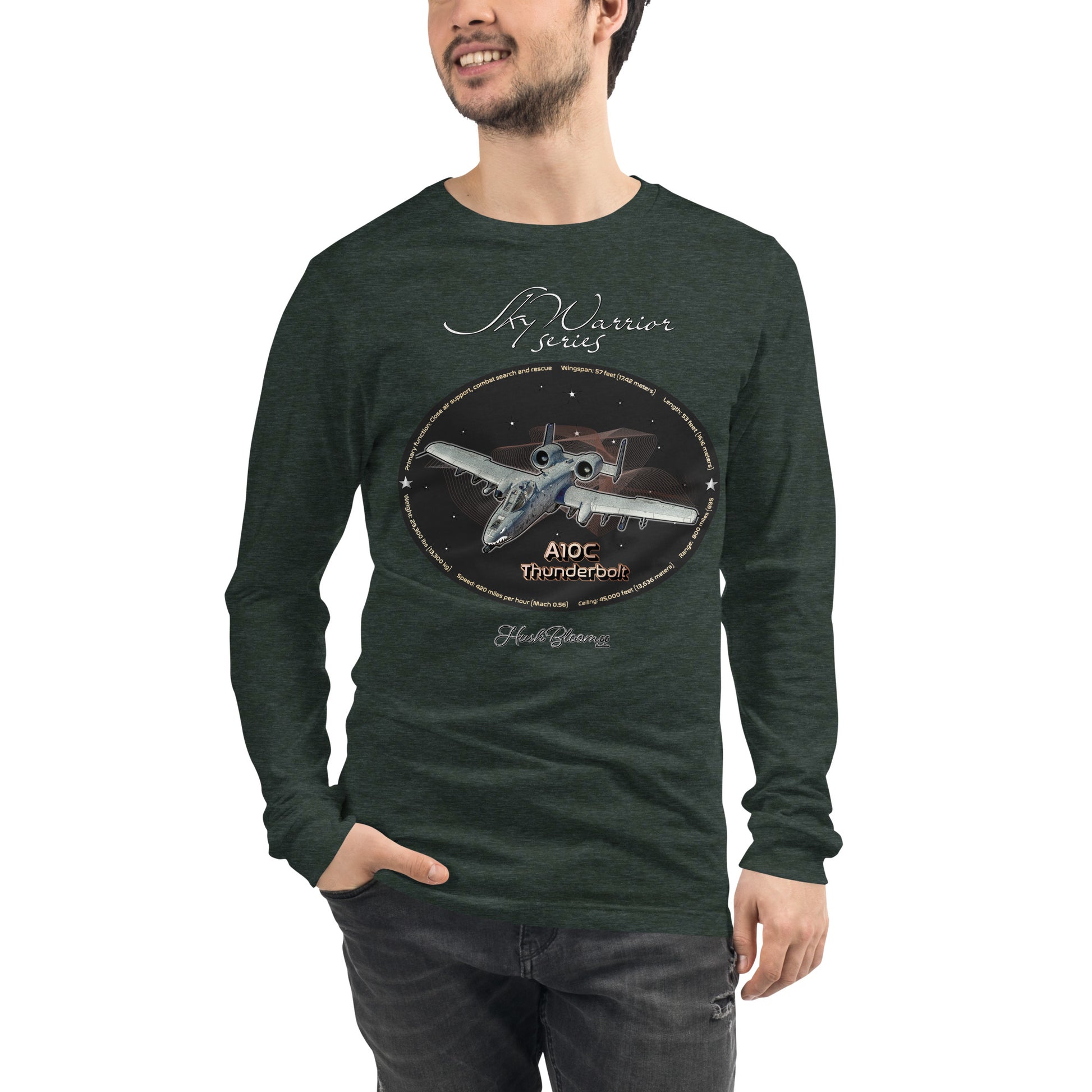 Heather Forest - A10C Thunderbolt Men’s Long Sleeve Tee