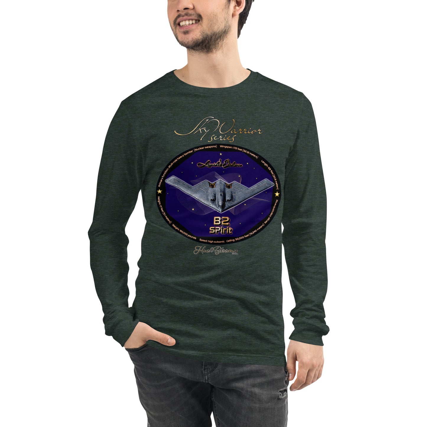 Heather Forest - B2 Spirit (Limited Edition) Men’s Long Sleeve Tee