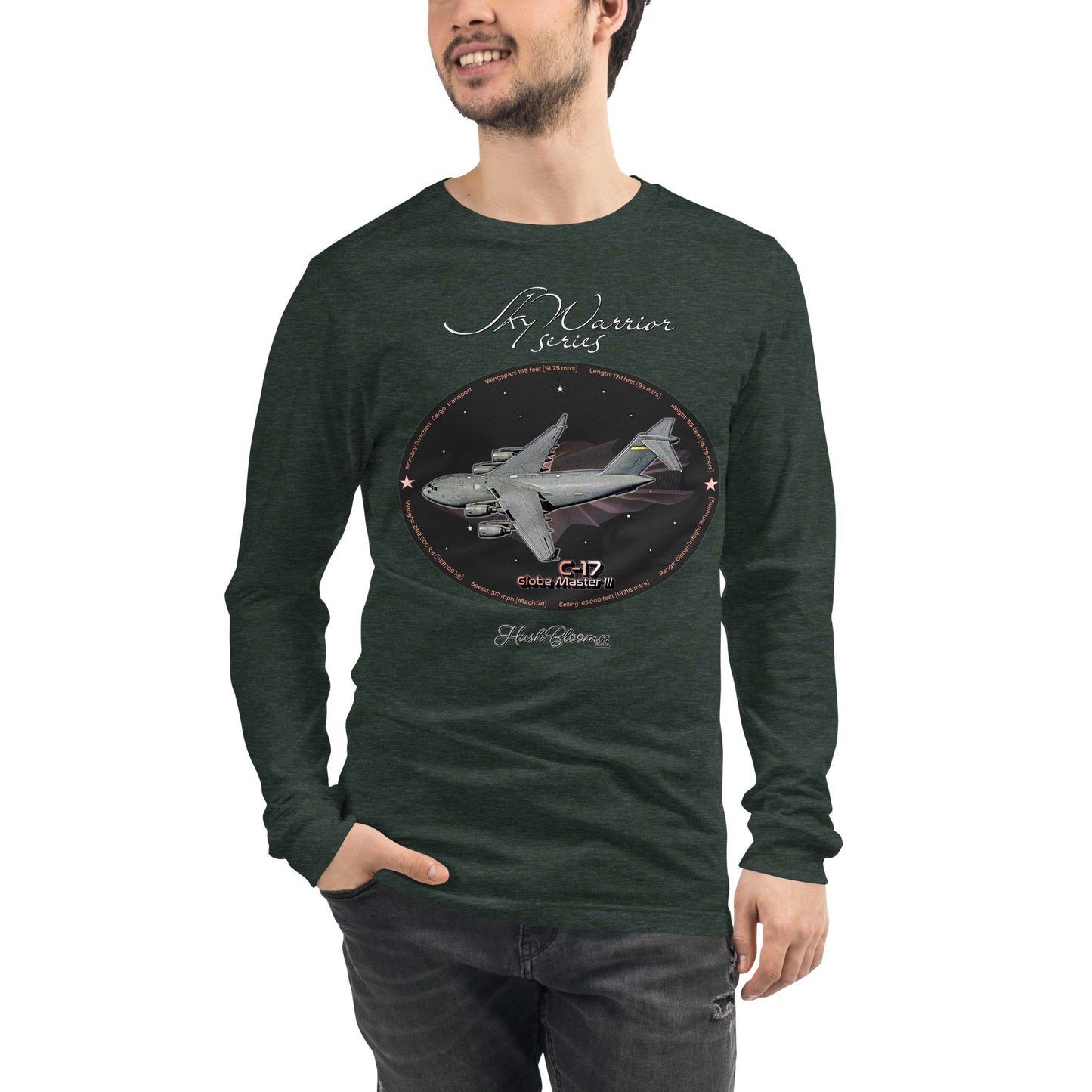 Heather Forest - C17 Globe Master III Men’s Long Sleeve Tee