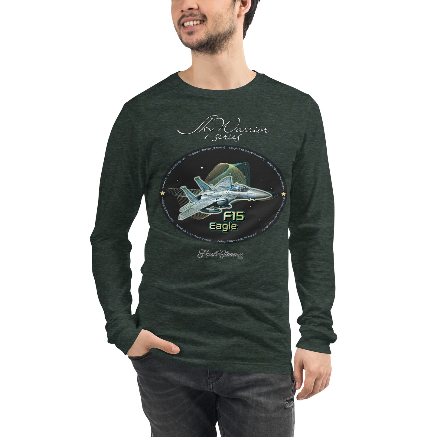 Heather Forest - F15 Eagle Men’s Long Sleeve Tee