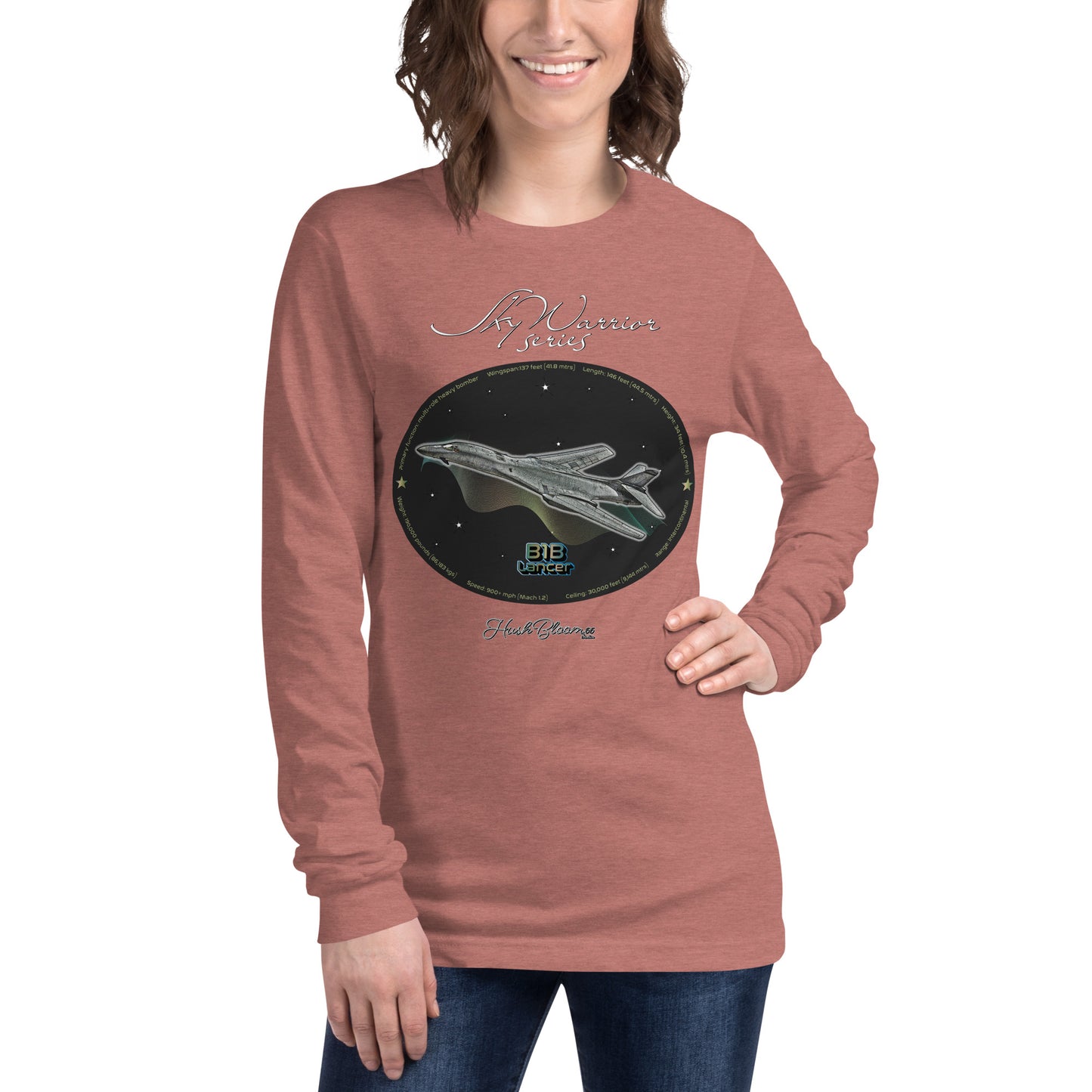 Heather Mauve - B1B Lancer Women’s Long Sleeve Tee