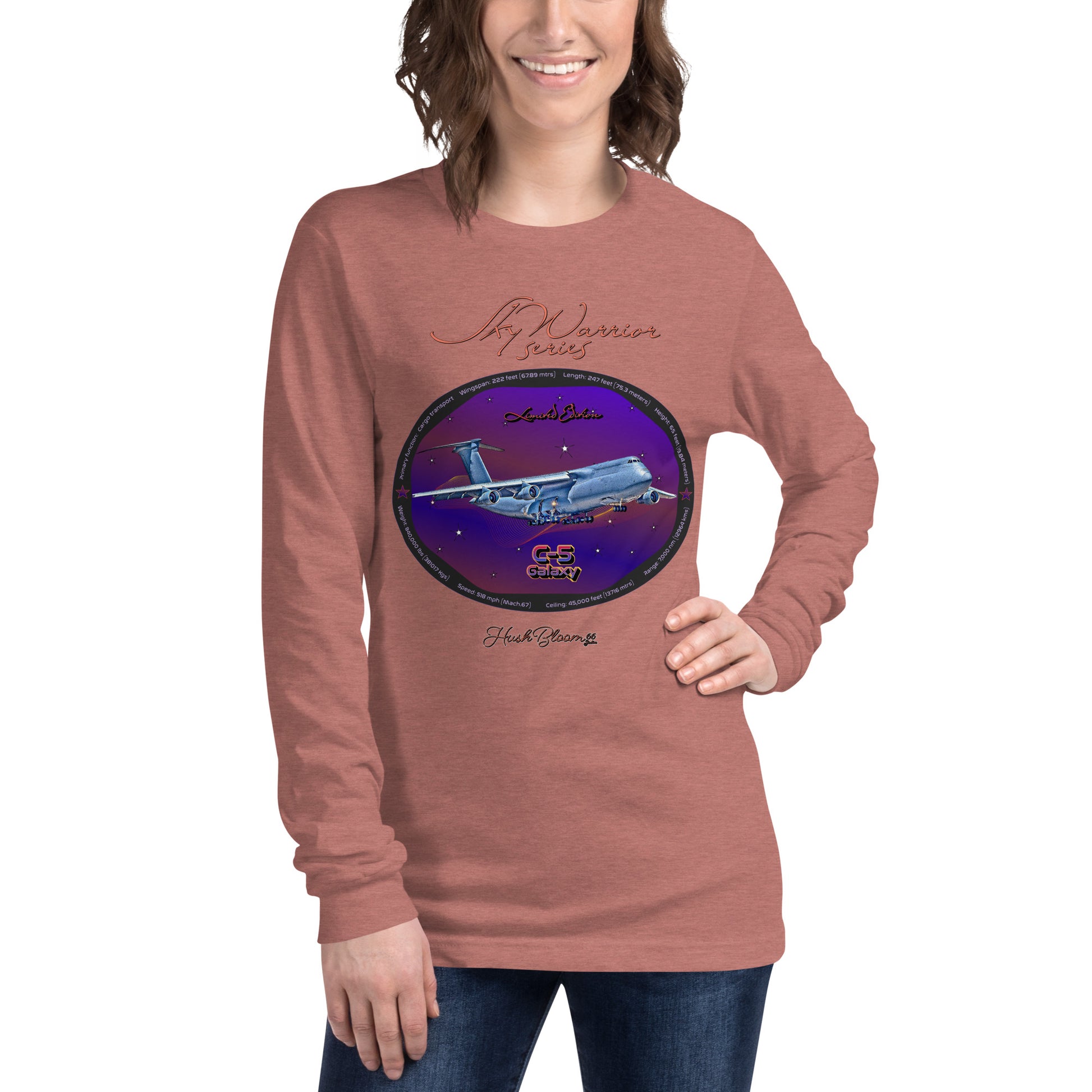 Heather Mauve - C5 Galaxy (Limited Edition) Women’s Long Sleeve Tee