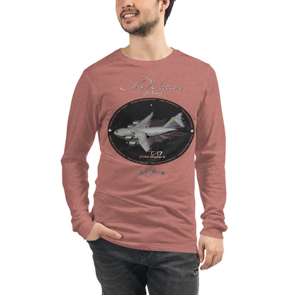 Heather Mauve - C17 Globe Master III Men’s Long Sleeve Tee