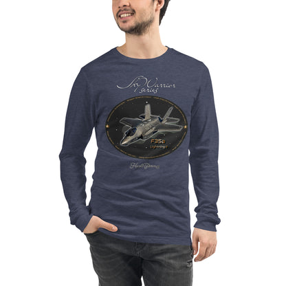 Heather Navy - F35A Lightning Men’s Long Sleeve Tee