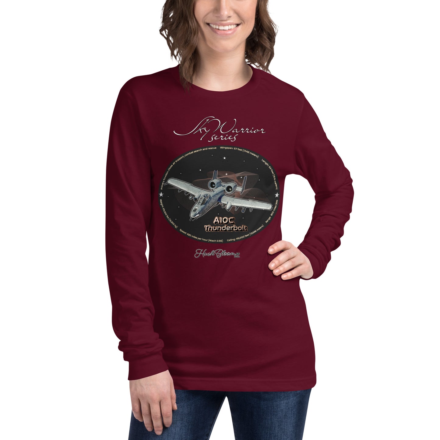Maroon - A10C Thunderbolt Women’s Long Sleeve Tee