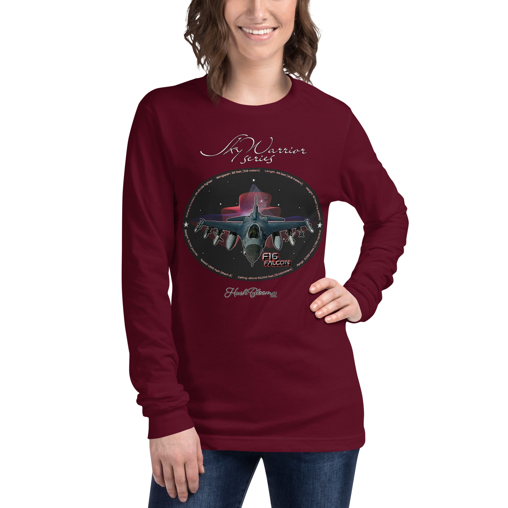 Maroon - F16 Falcon Women’s Long Sleeve Tee