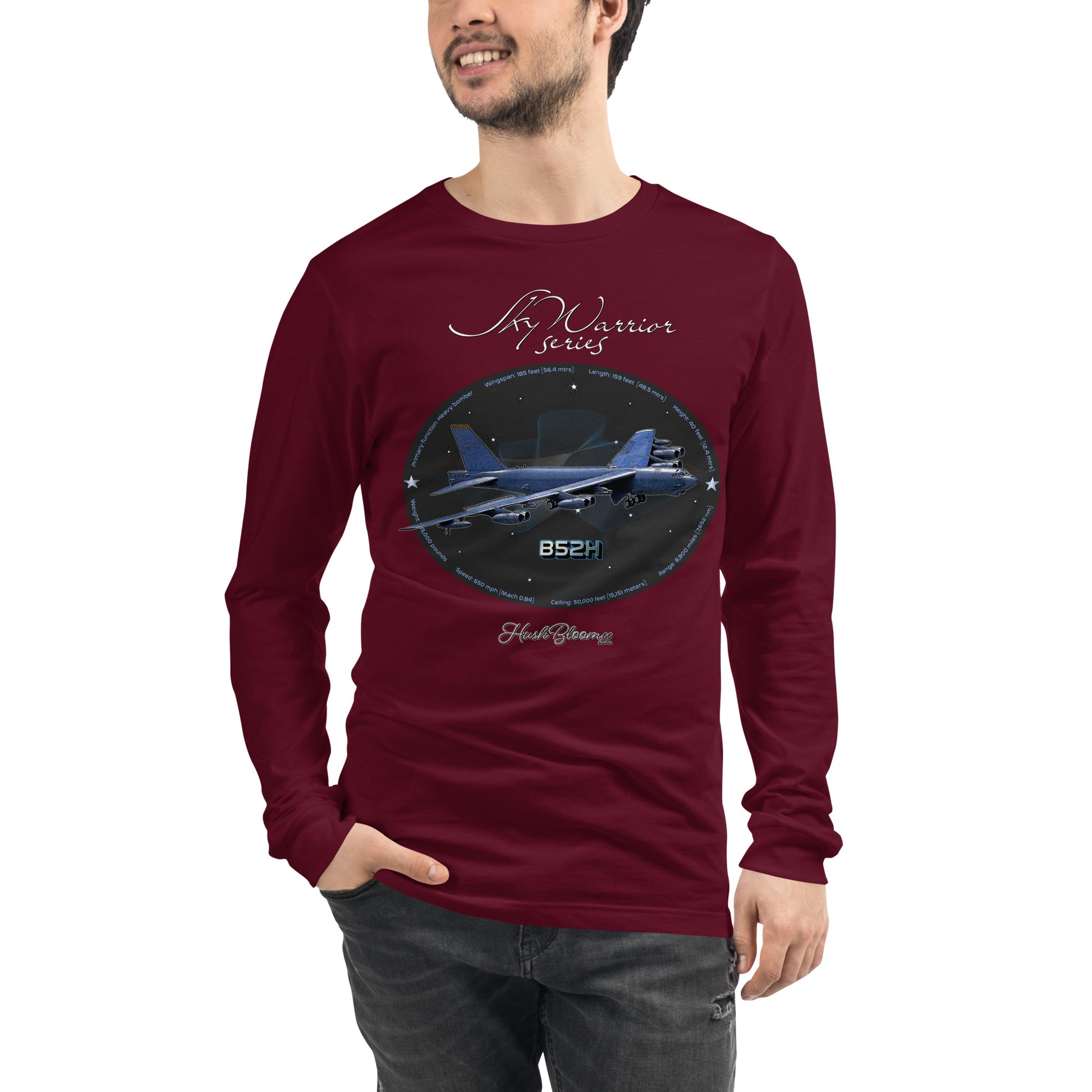 Maroon - B52H Stratofortress Men’s Long Sleeve Tee