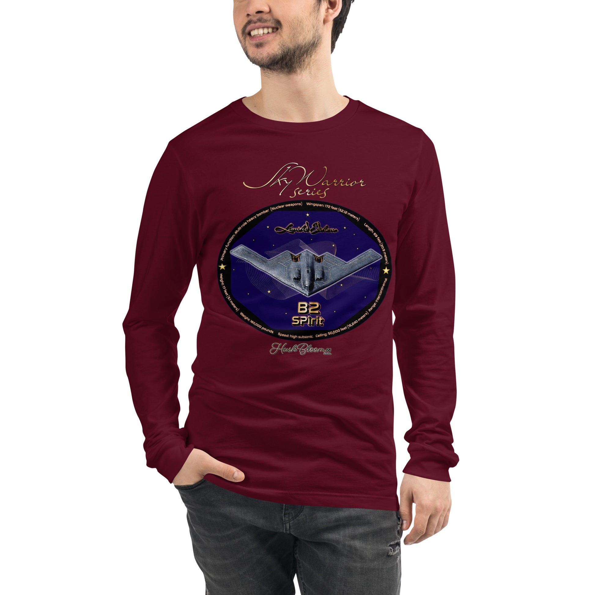Maroon - B2 Spirit (Limited Edition) Men’s Long Sleeve Tee