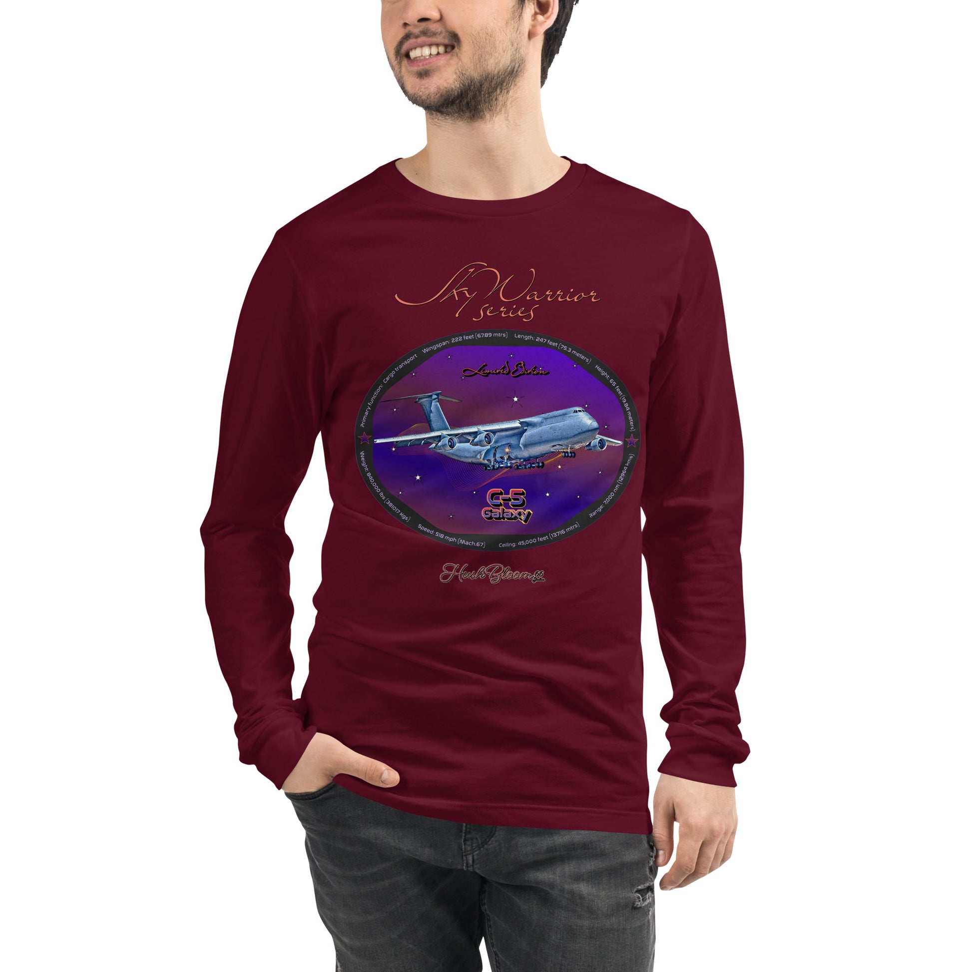 Maroon - C5 Galaxy (Limited Edition) Men’s Long Sleeve Tee