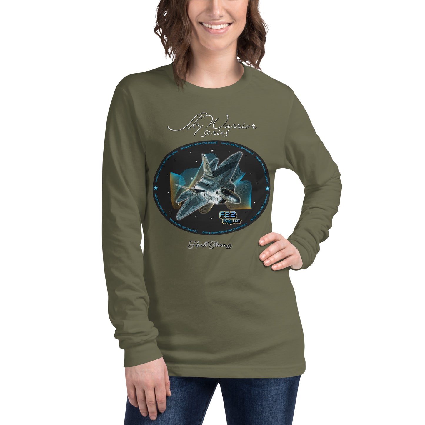 Military Green - F22 Raptor Women’s Long Sleeve Tee