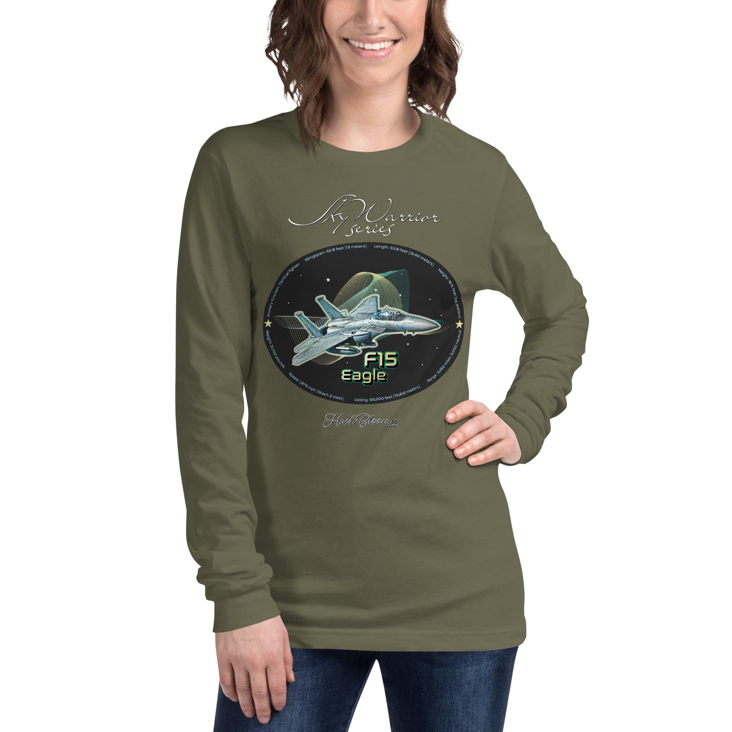 Military Green - F15 Eagle Women’s Long Sleeve Tee