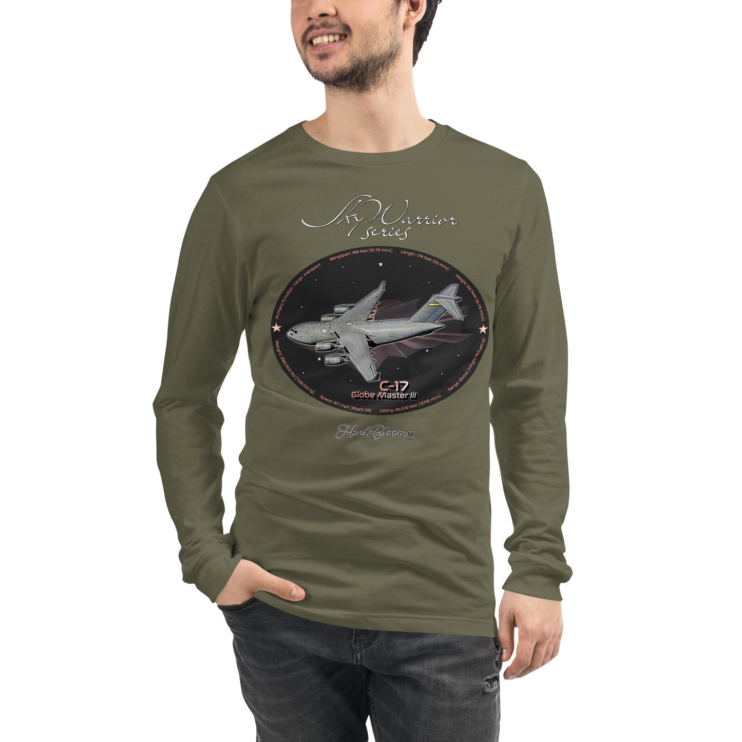 Military Green - C17 Globe Master III Men’s Long Sleeve Tee
