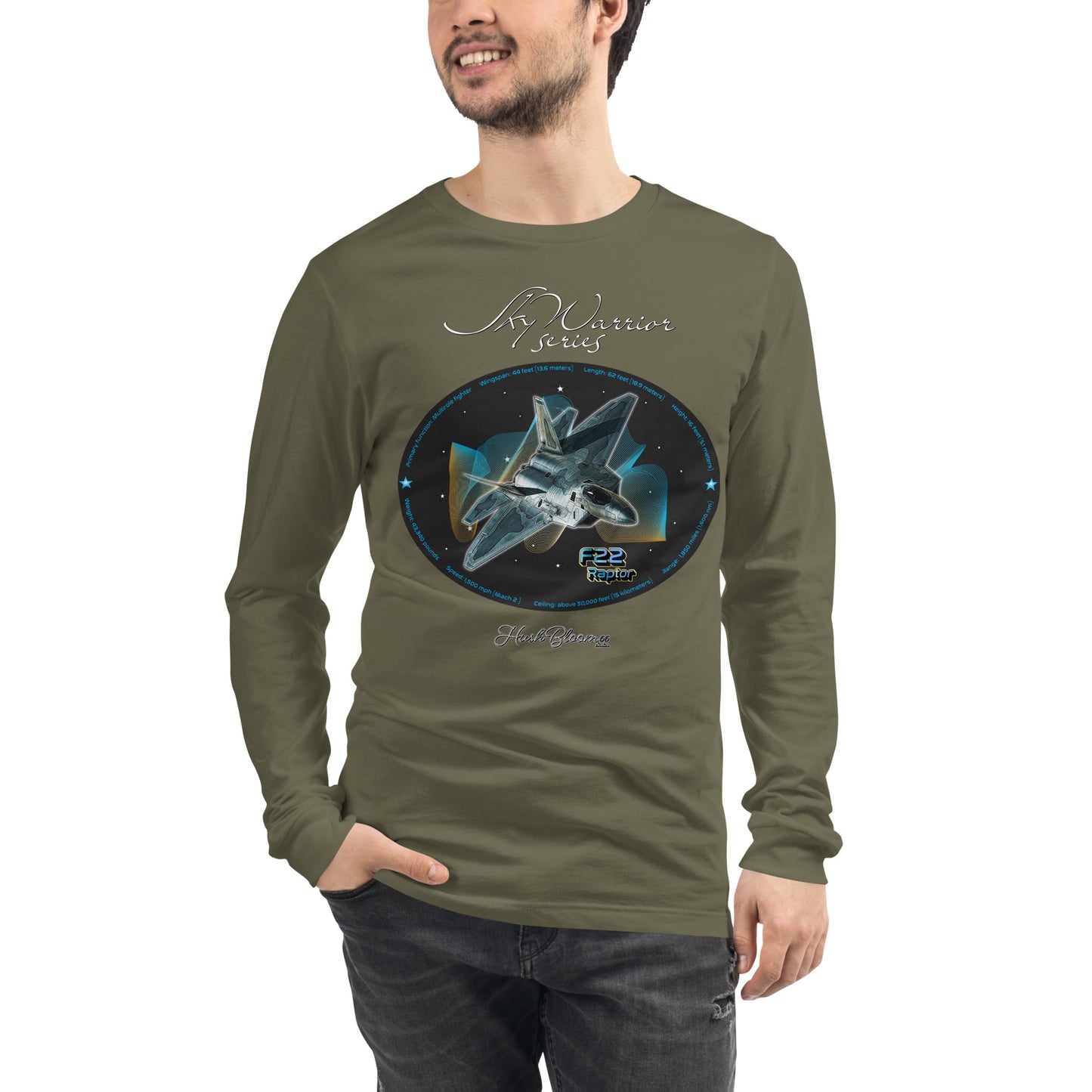 Military Green - F22 Raptor Men’s Long Sleeve Tee