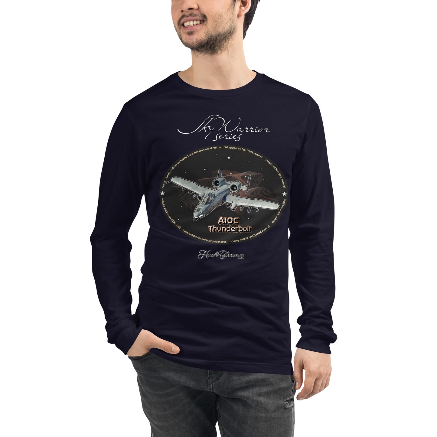 Navy - A10C Thunderbolt Men’s Long Sleeve Tee