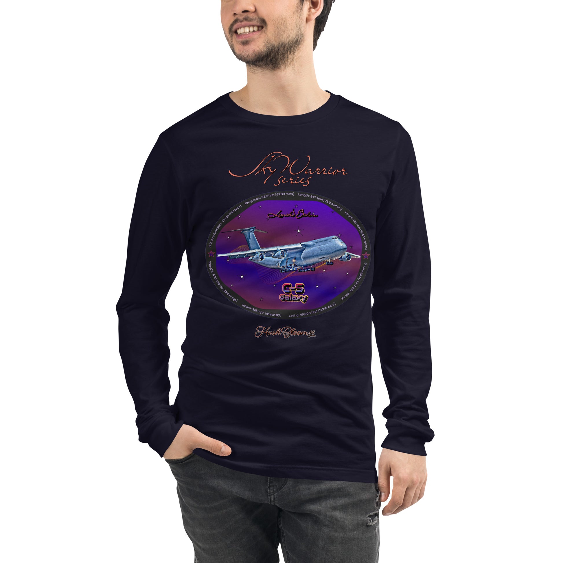 Navy - C5 Galaxy (Limited Edition) Men’s Long Sleeve Tee