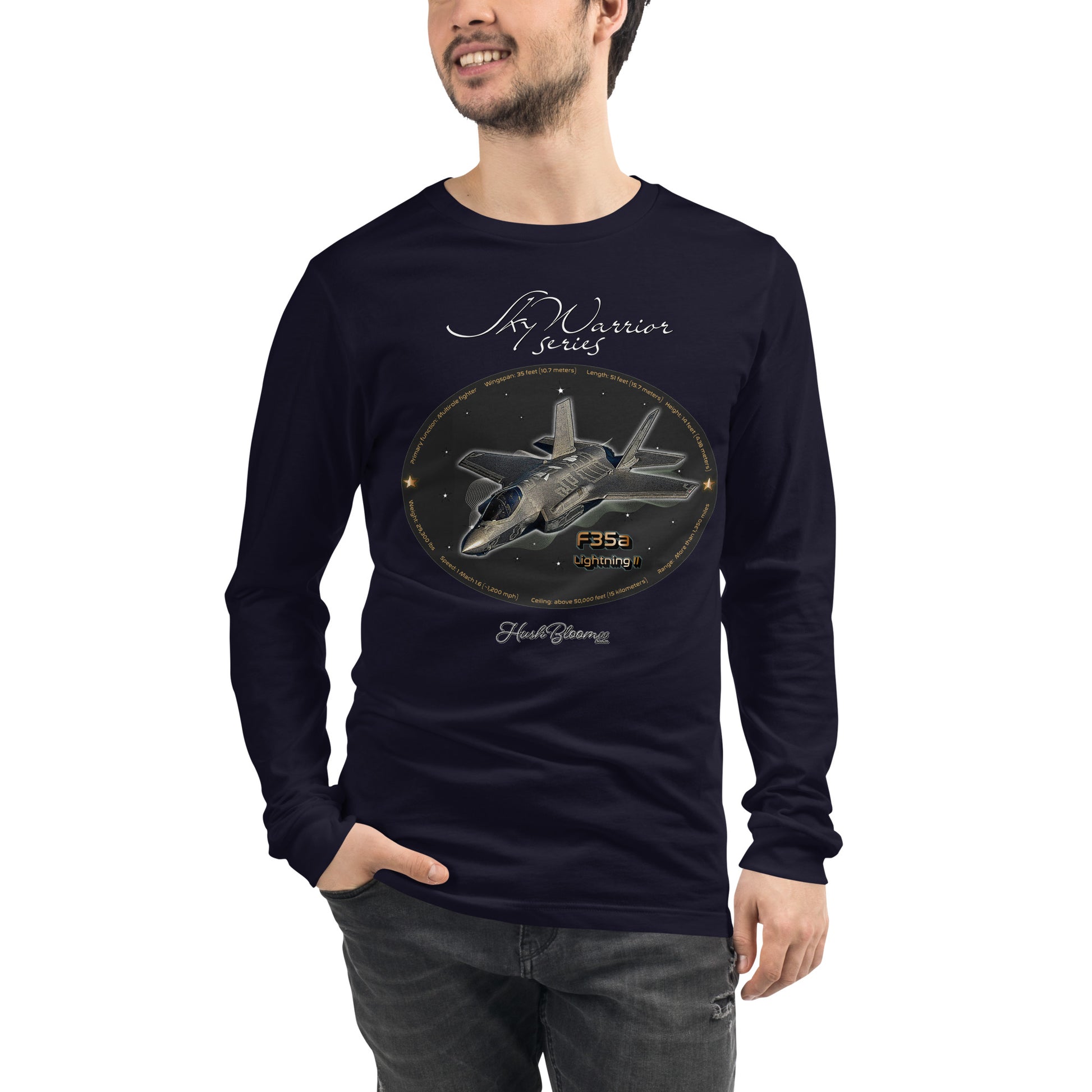Navy - F35A Lightning Men’s Long Sleeve Tee