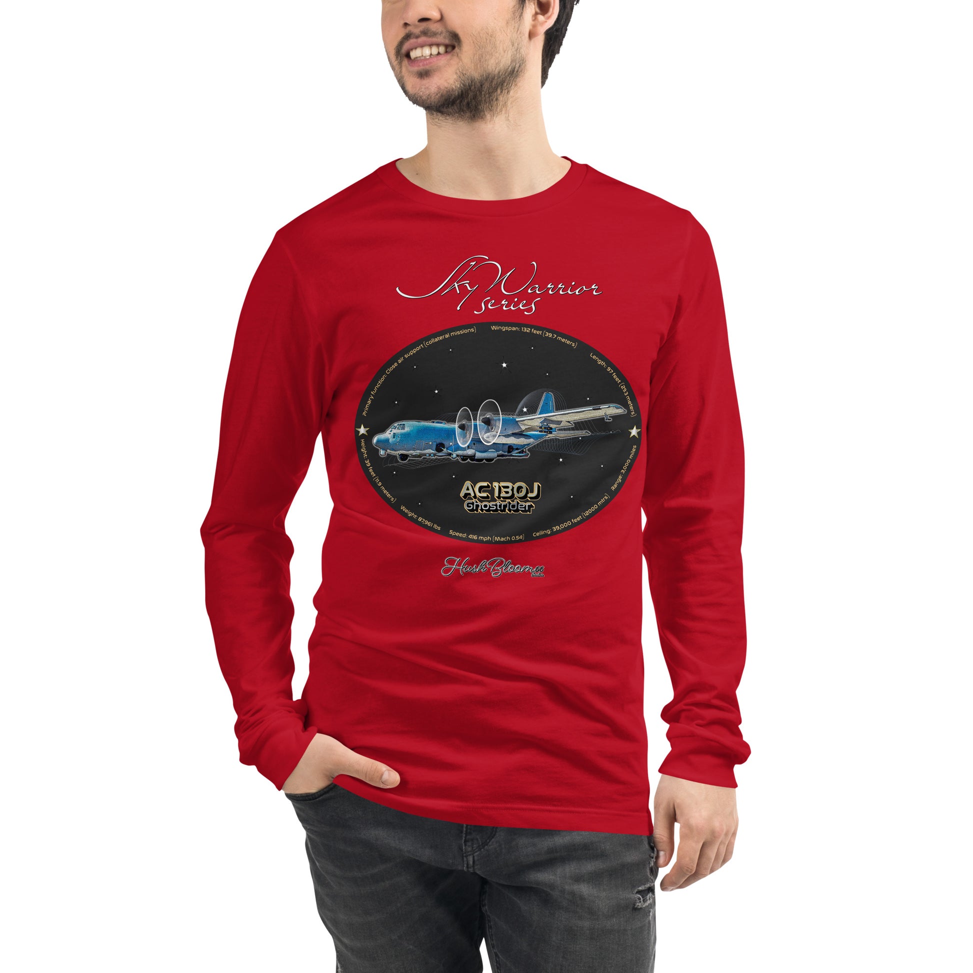 Red - AC130J Ghostrider Men’s Long Sleeve Tee