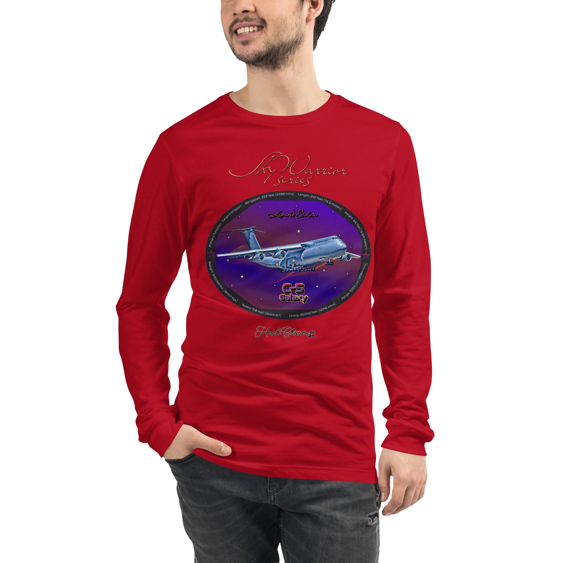 Red - C5 Galaxy (Limited Edition) Men’s Long Sleeve Tee