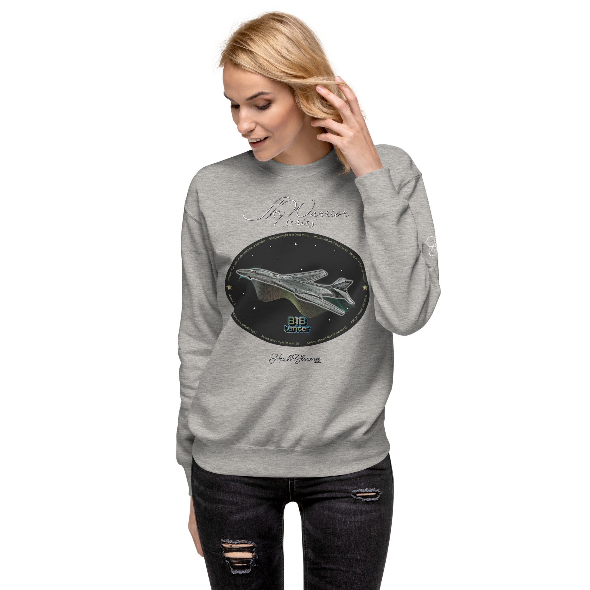 Carbon Grey - B1B Lancer Women’s Premium Sweatshirt
