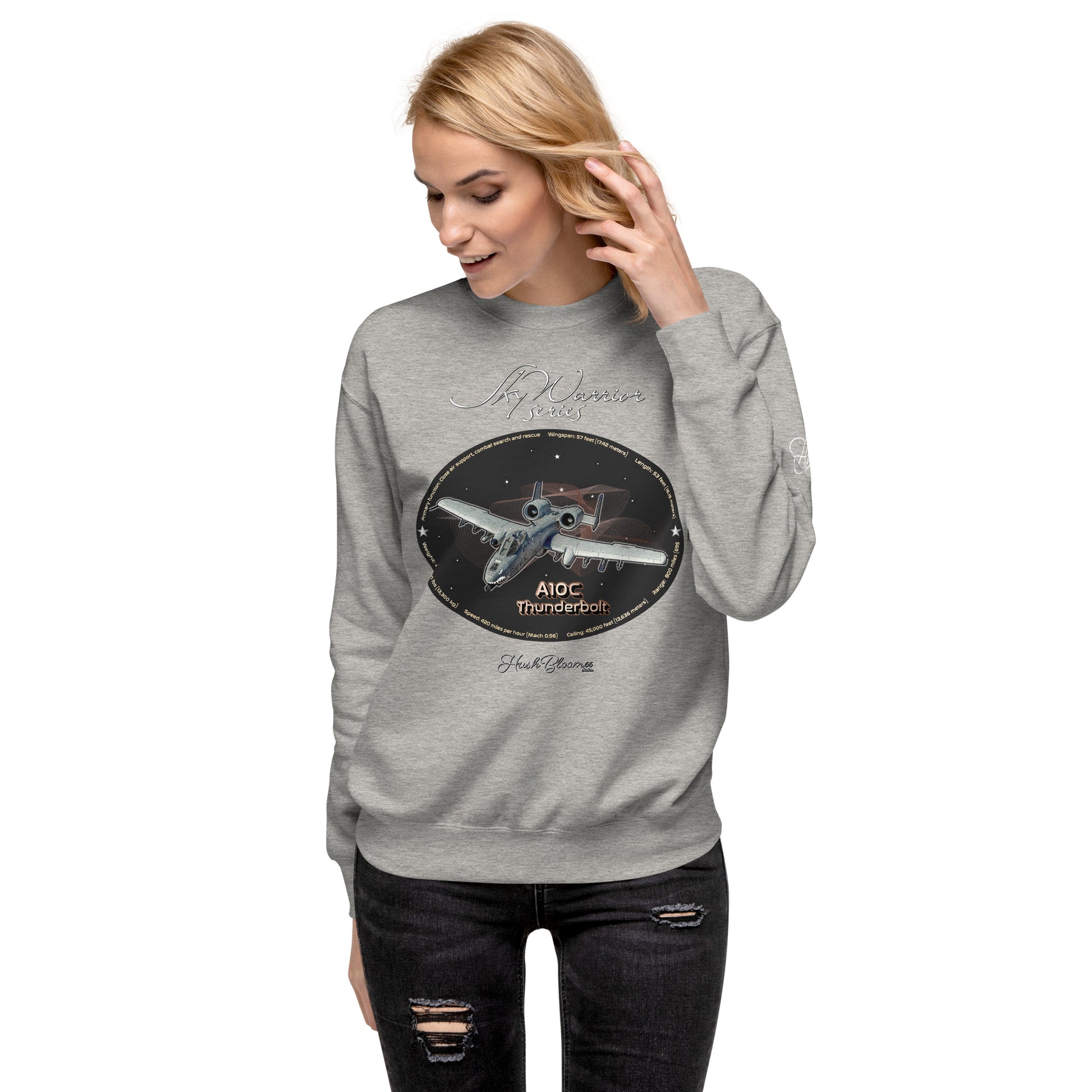 Carbon Grey - A10C Thunderbolt Women’s Premium Sweatshirt
