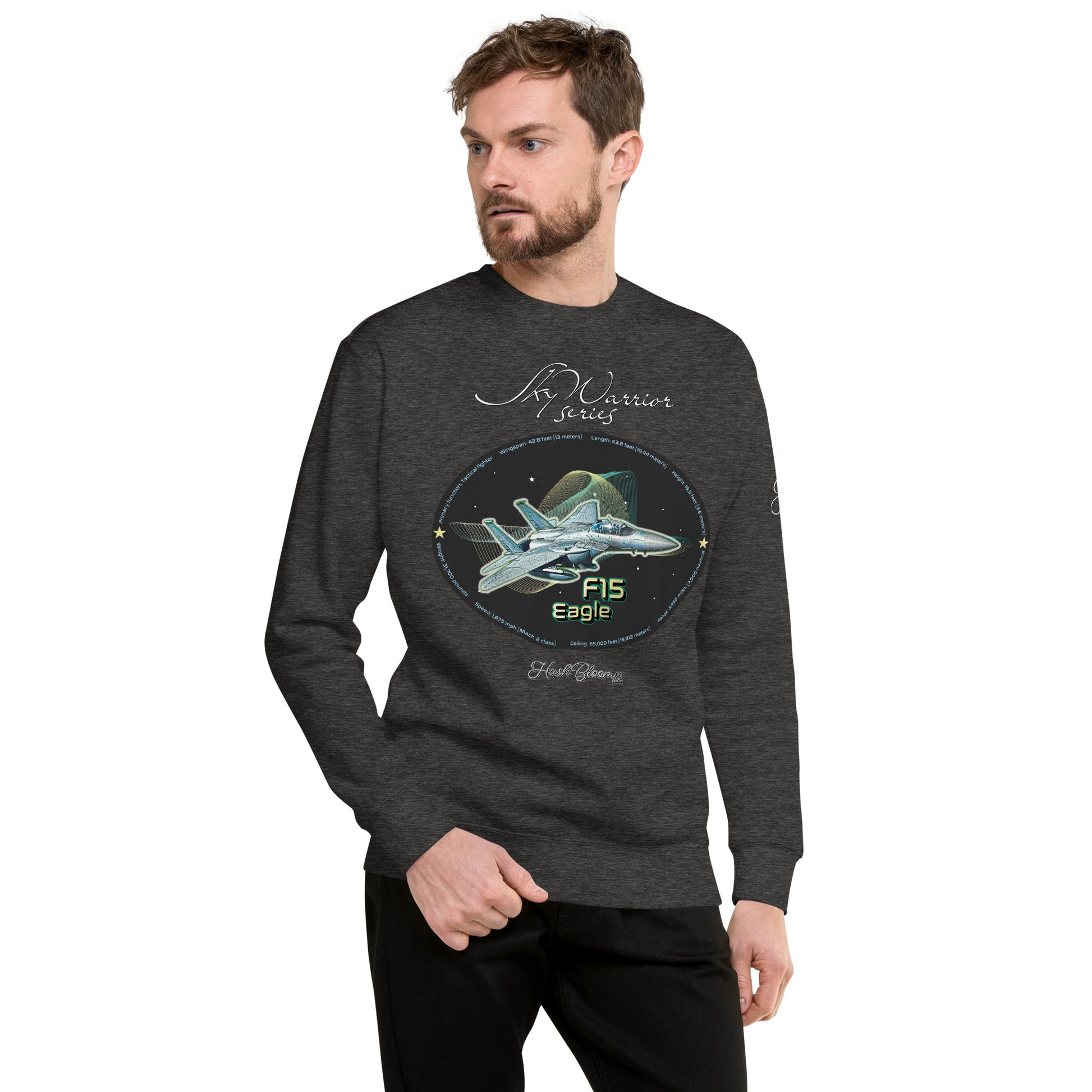 Charcoal Heather - F15 Eagle Men’s Premium Sweatshirt