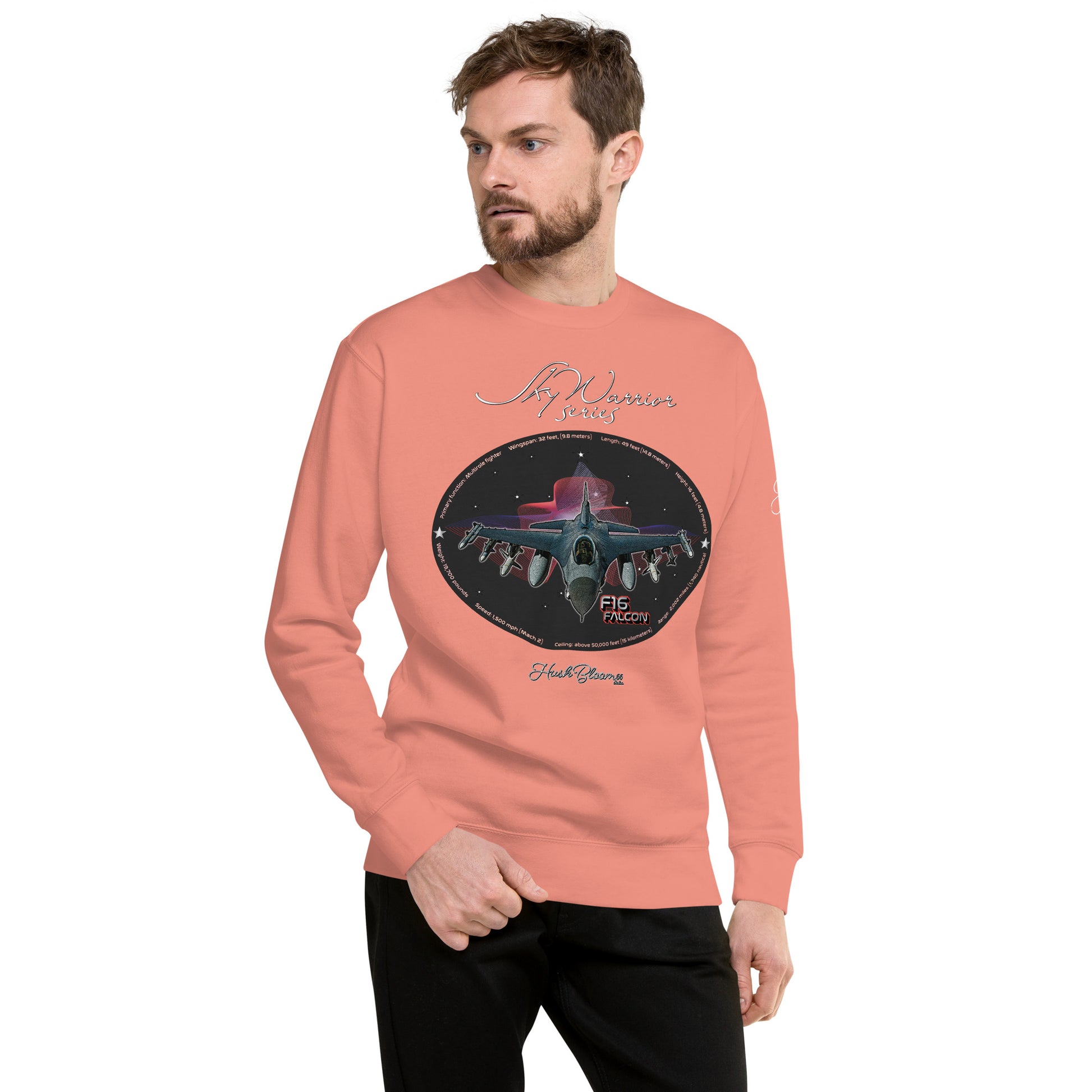 Dusty Rose - F16 Falcon Men’s Premium Sweatshirt