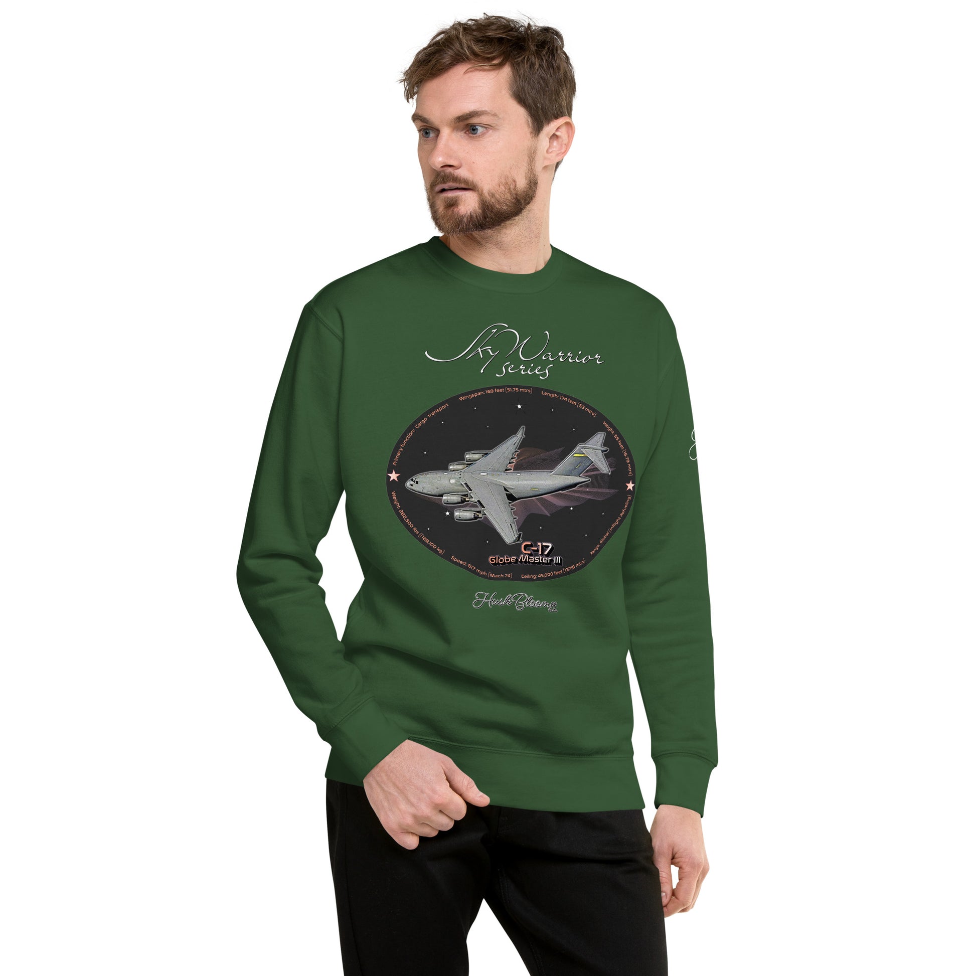 Forest Green - C17 Globe Master III Men's Premium Sweatshirt