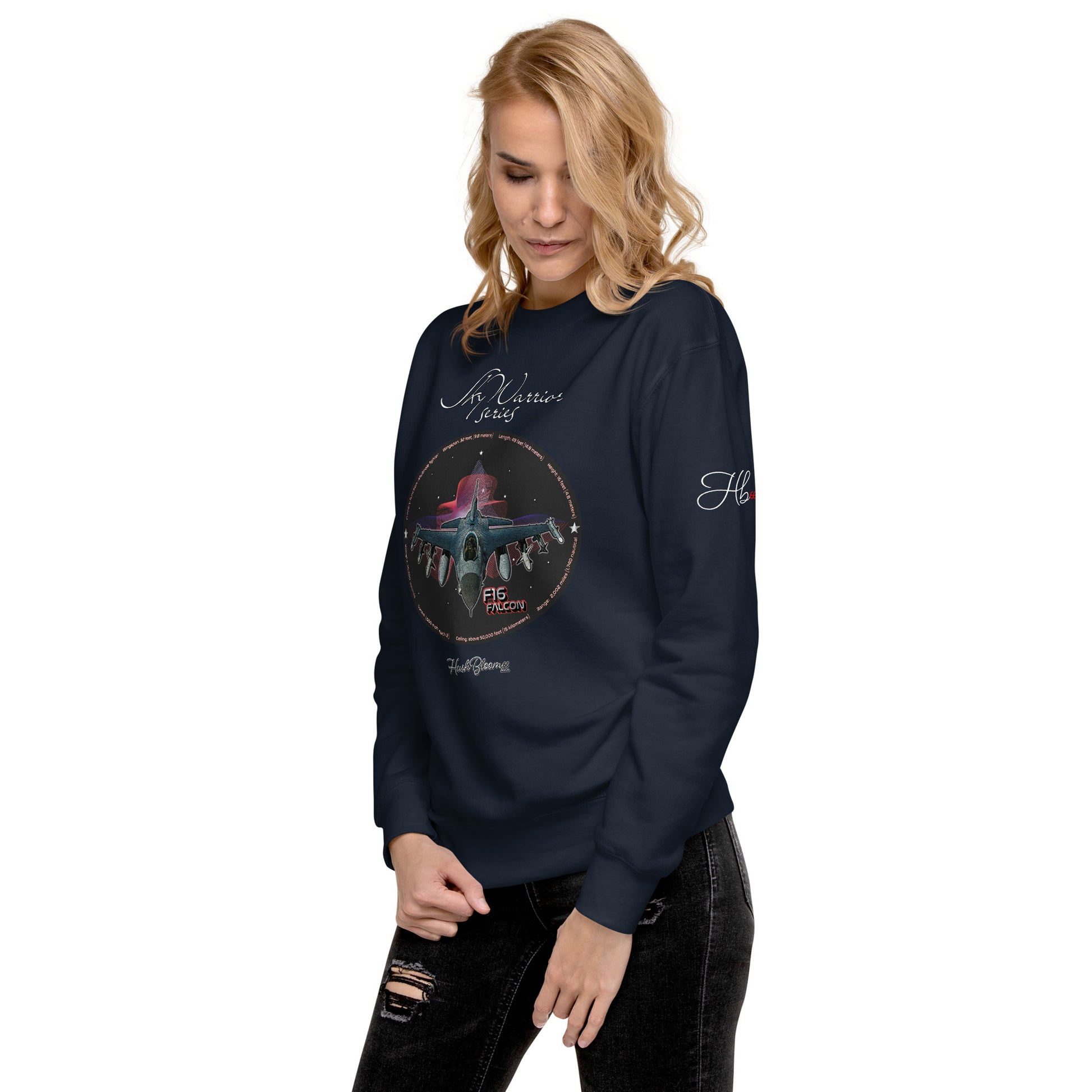 Navy Blazer - F16 Falcon Women’s Premium Sweatshirt