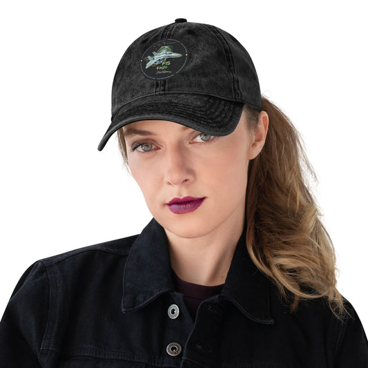 Black - F15 Eagle Vintage Cotton Twill Cap