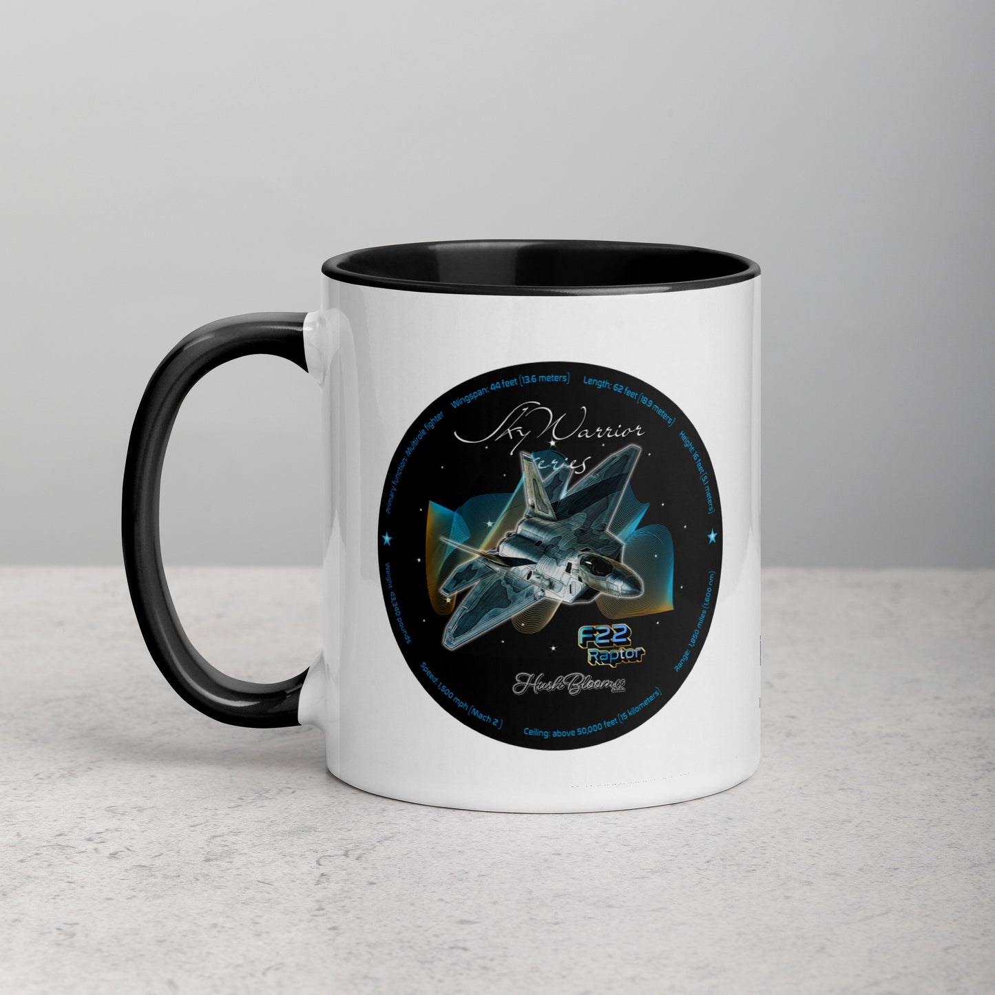 Black - F22 Raptor Mug with Color Inside