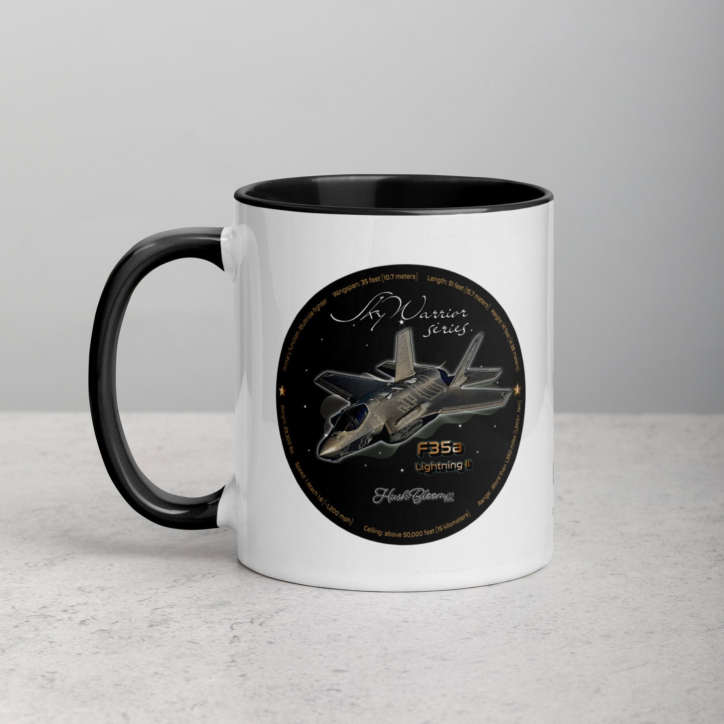 Black - F35A Lightning Mug with Color Inside