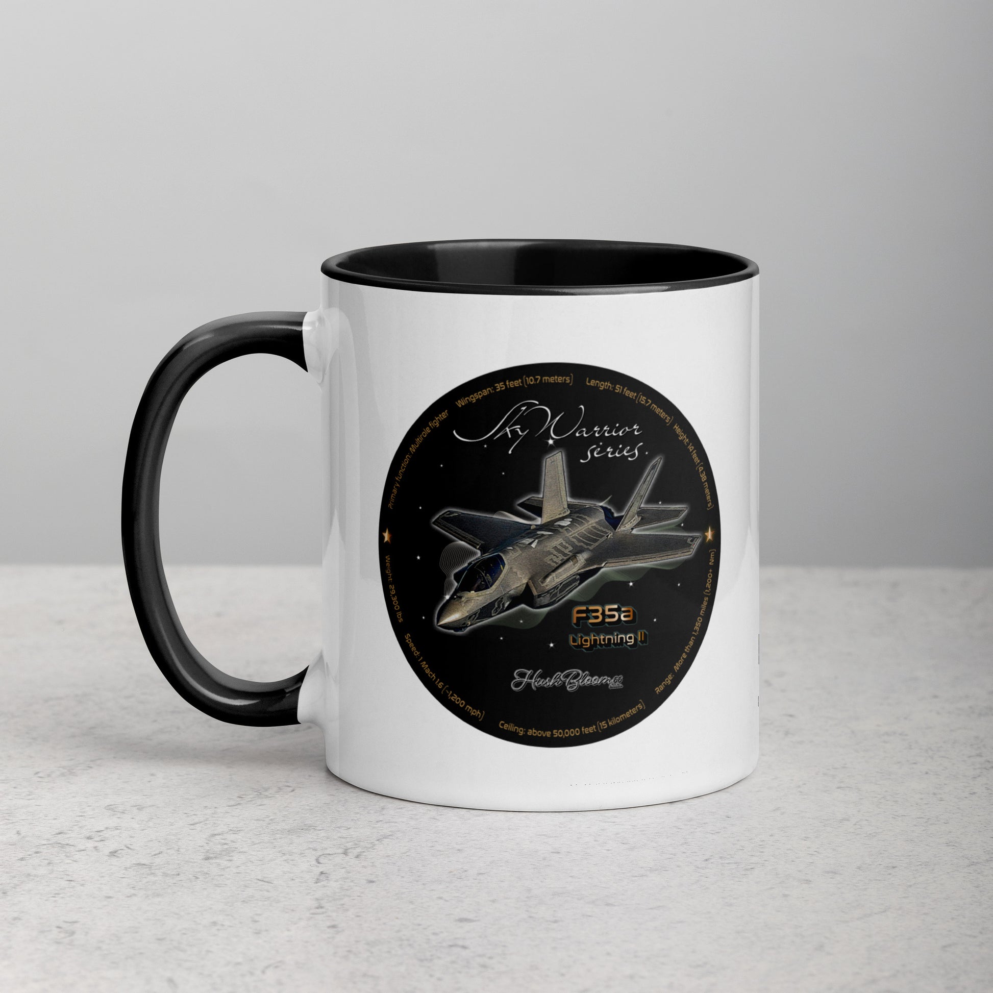 Black - F35A Lightning Mug with Color Inside