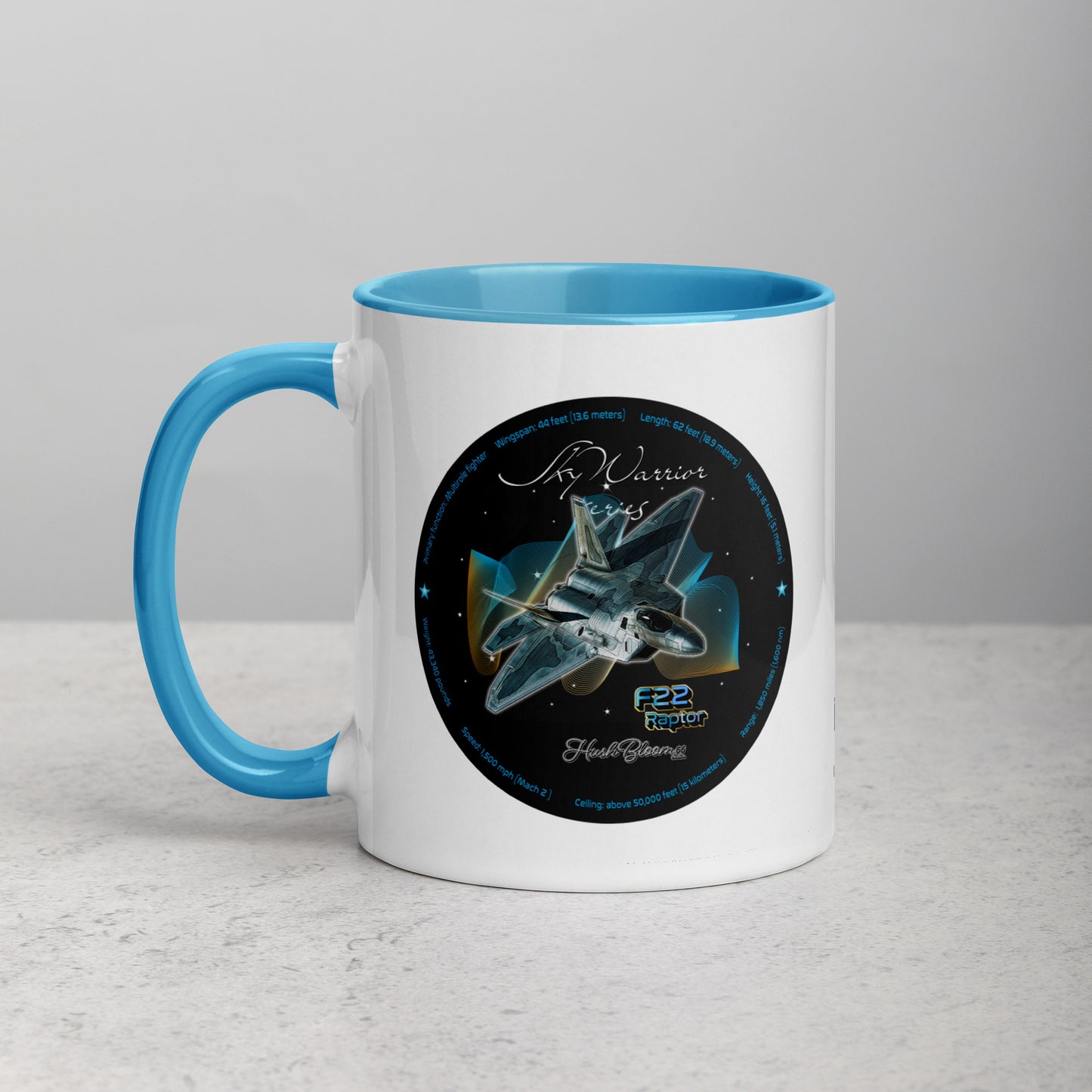Blue - F22 Raptor Mug with Color Inside