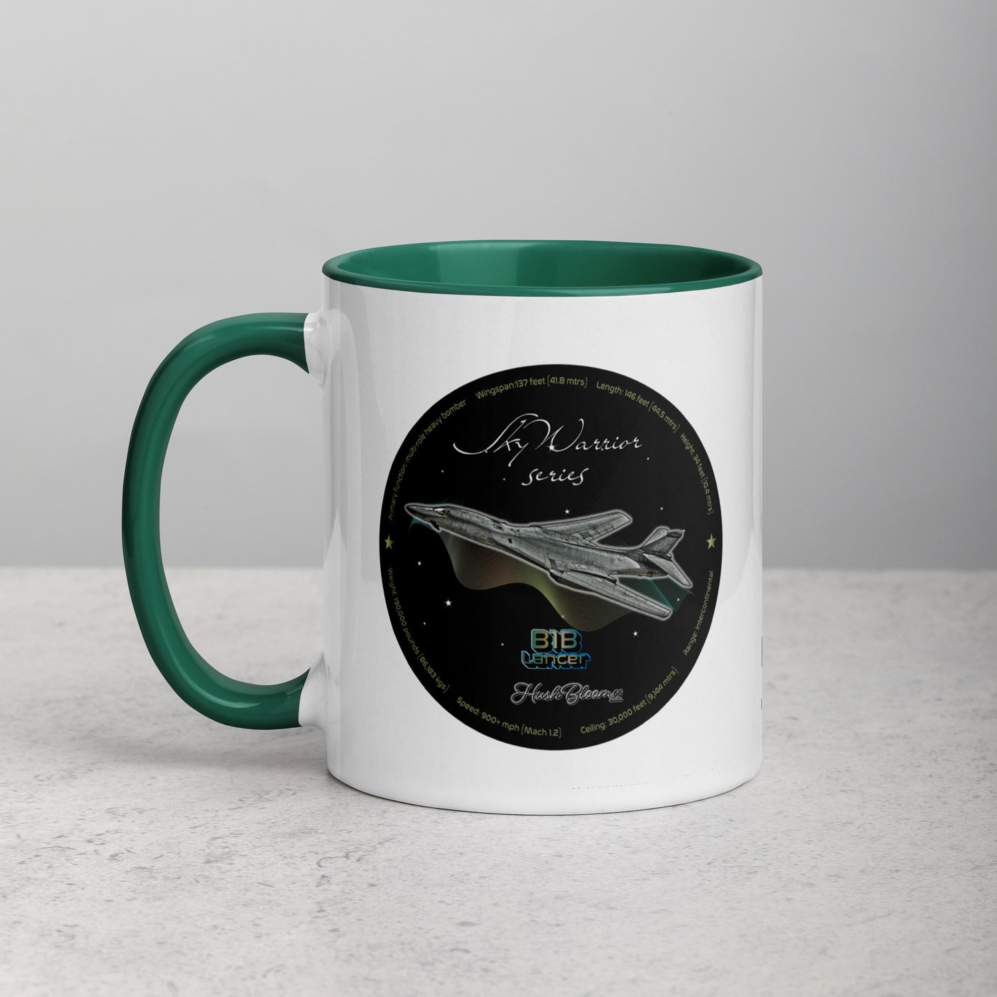 Dark Green - B1B Lancer Mug with Color Inside