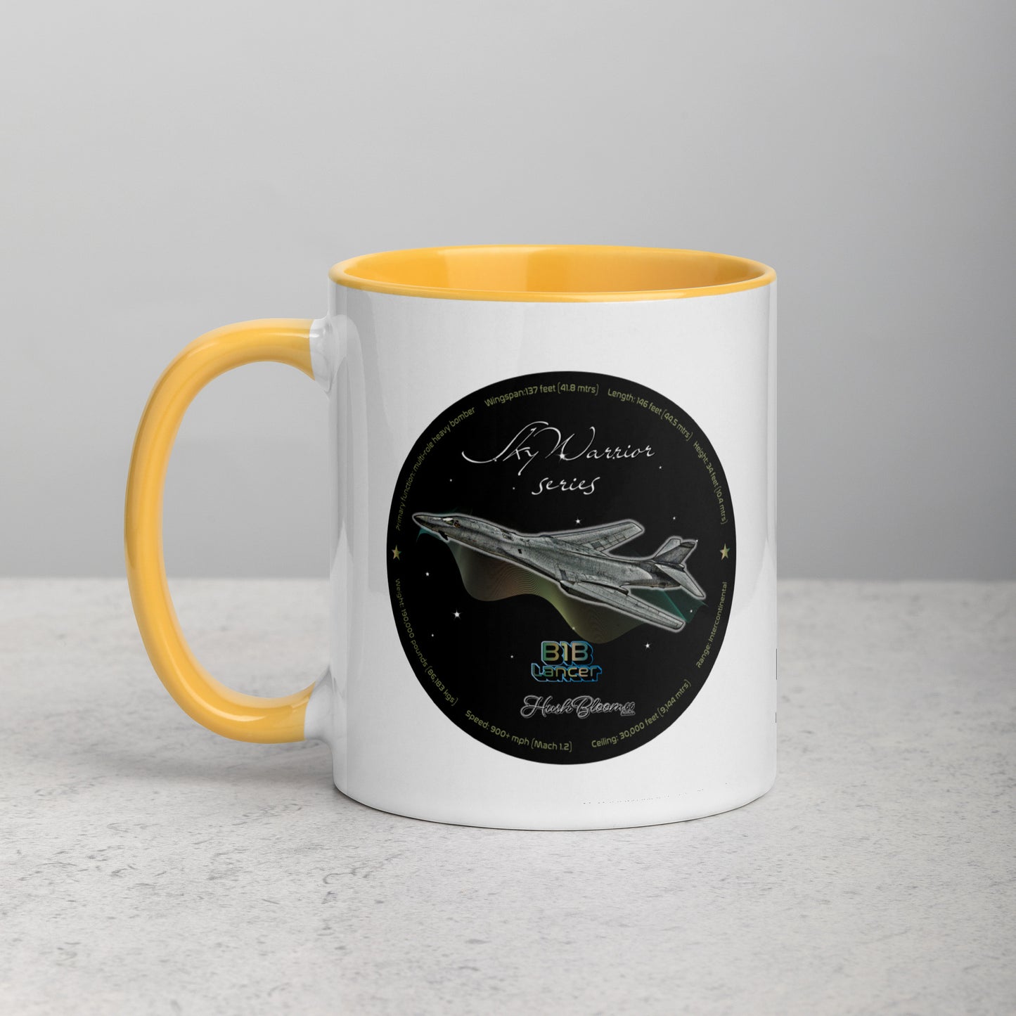 Golden Yellow - B1B Lancer Mug with Color Inside