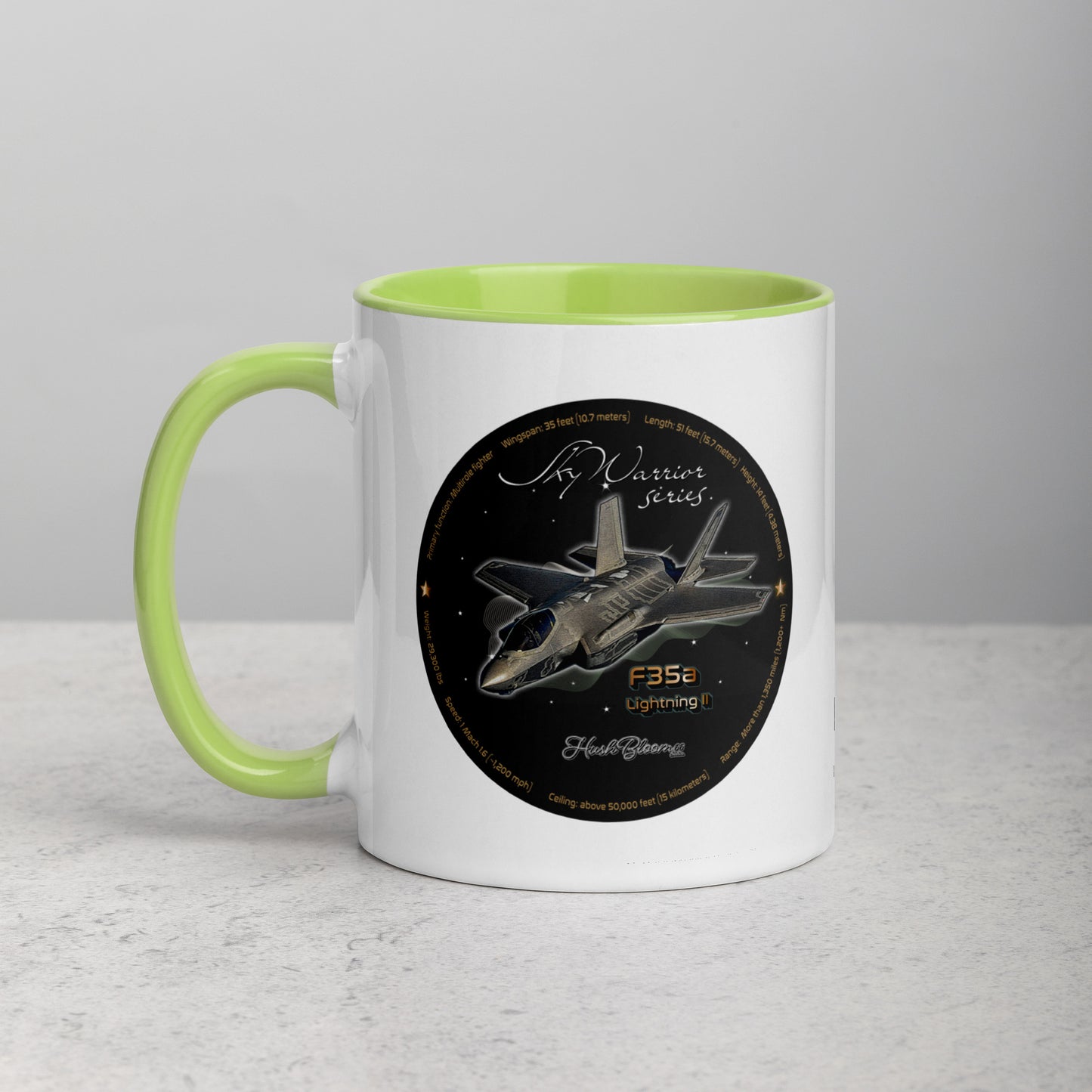 Green - F35A Lightning Mug with Color Inside