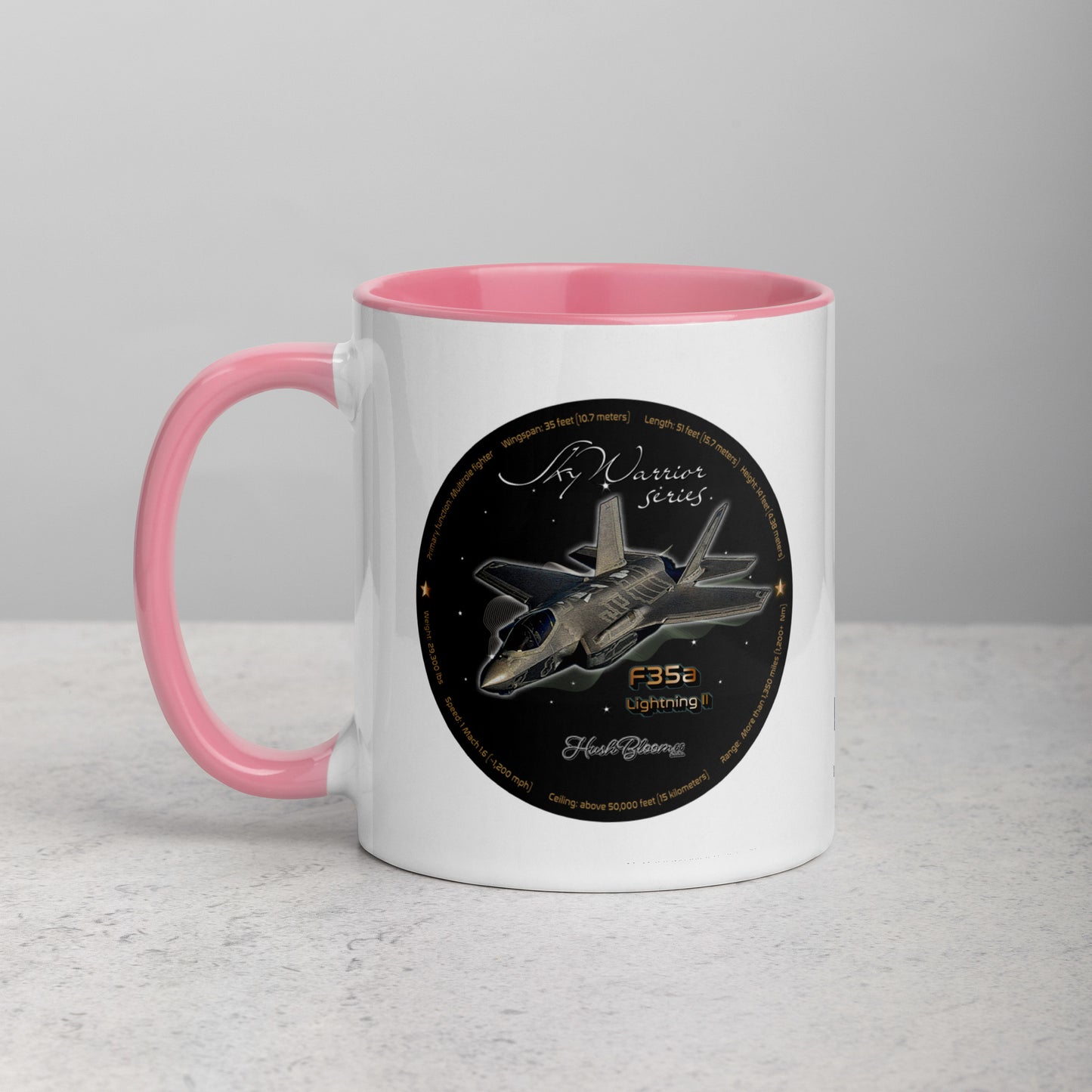 Pink - F35A Lightning Mug with Color Inside