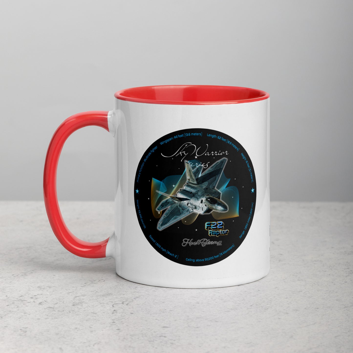 Red - F22 Raptor Mug with Color Inside