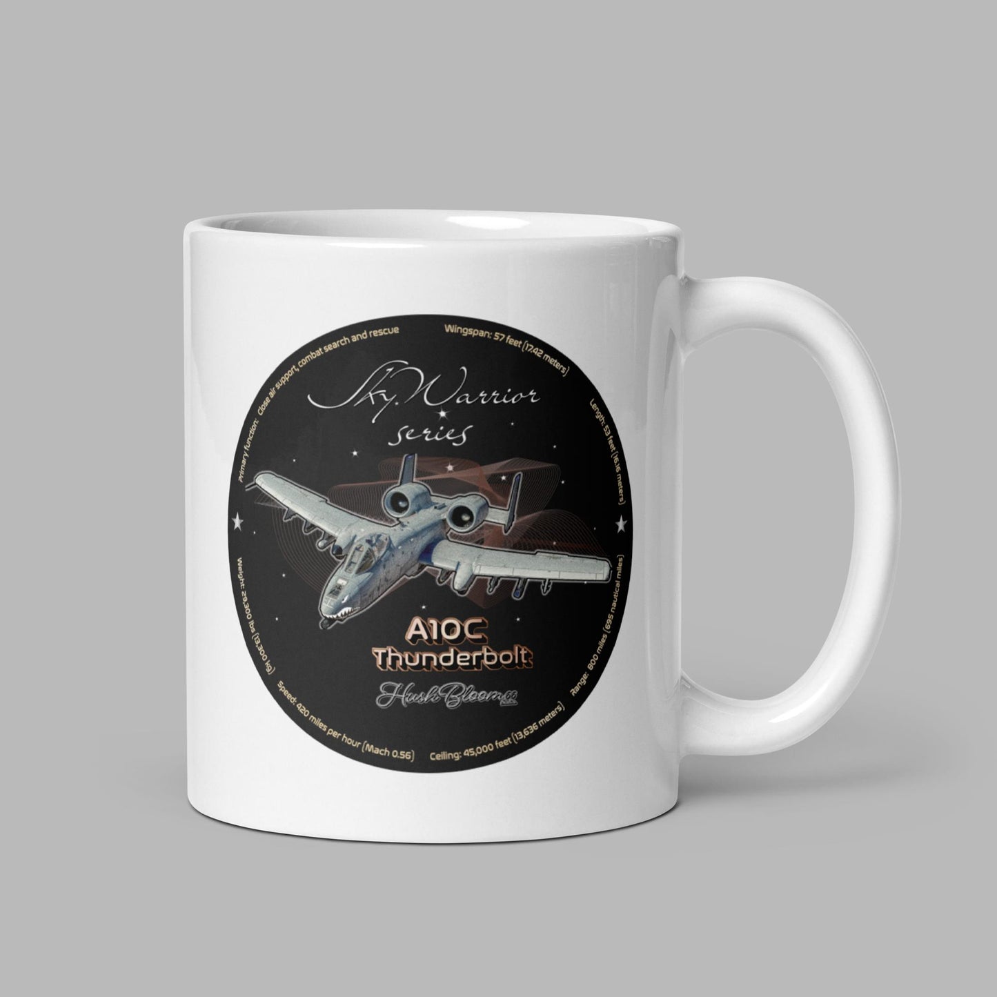 A10C Thunderbolt White glossy mug